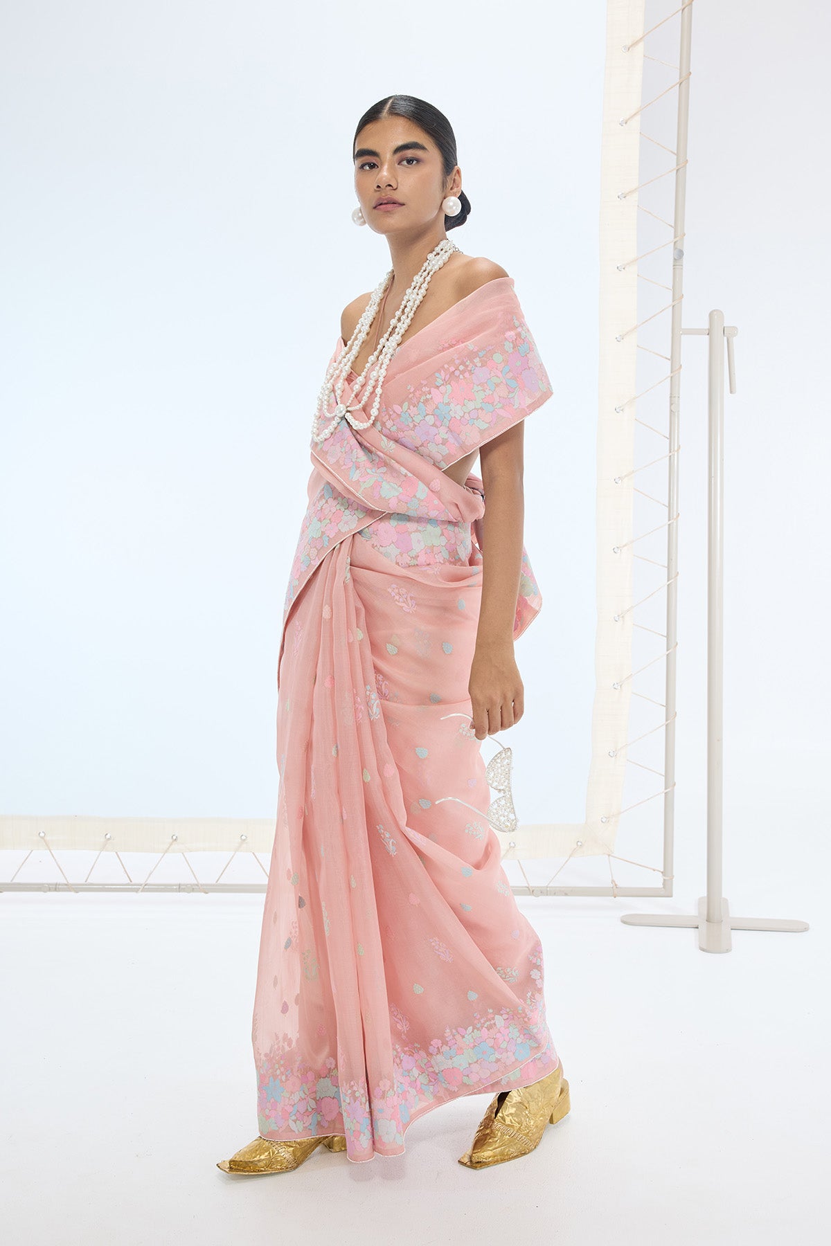 The Lexi Saree in Peach