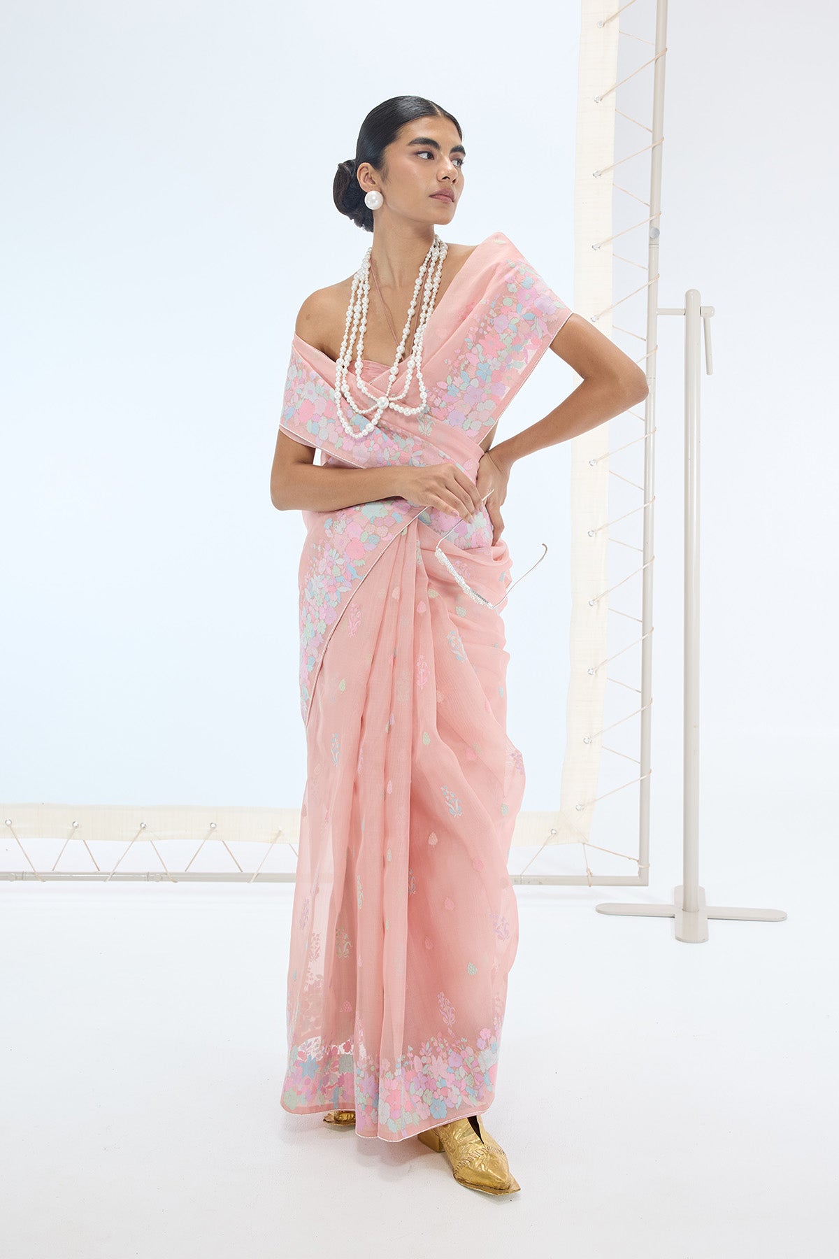 The Lexi Saree in Peach