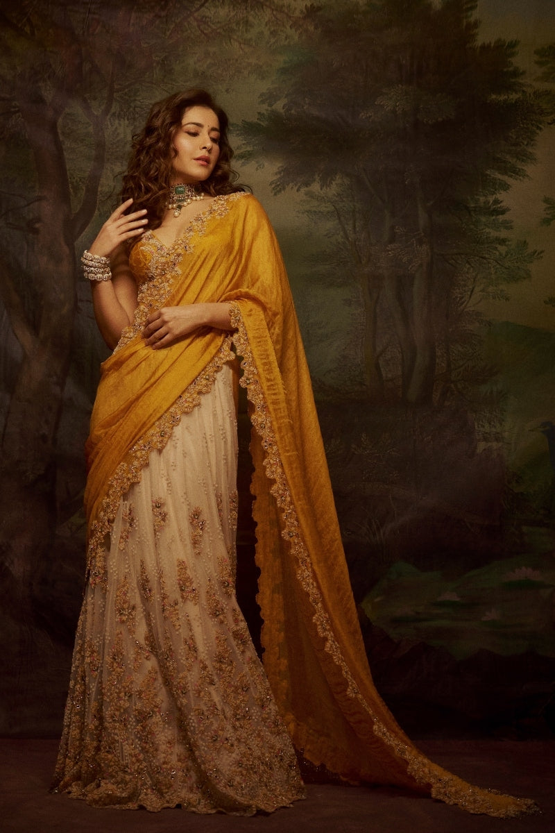 Rashi Khanna in "Amaltas" Kalidaar Saree