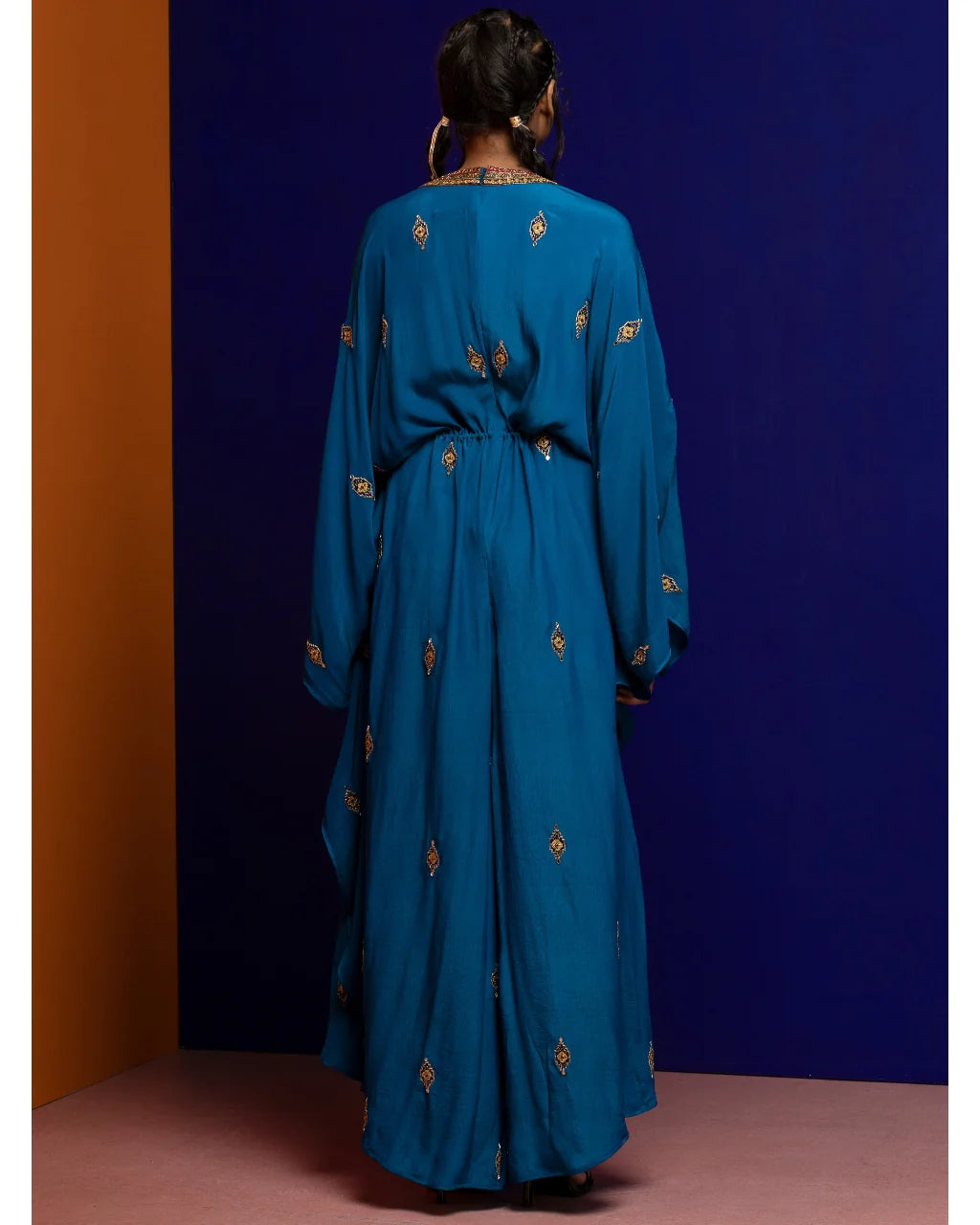 Teal Blue Kaftan Jumpsuit