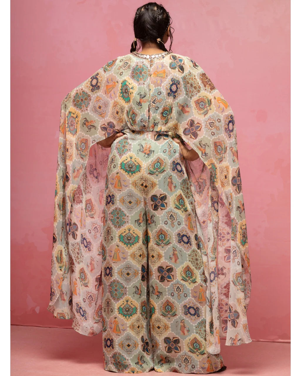 Pastel Printed Kaftan Jumpsuit