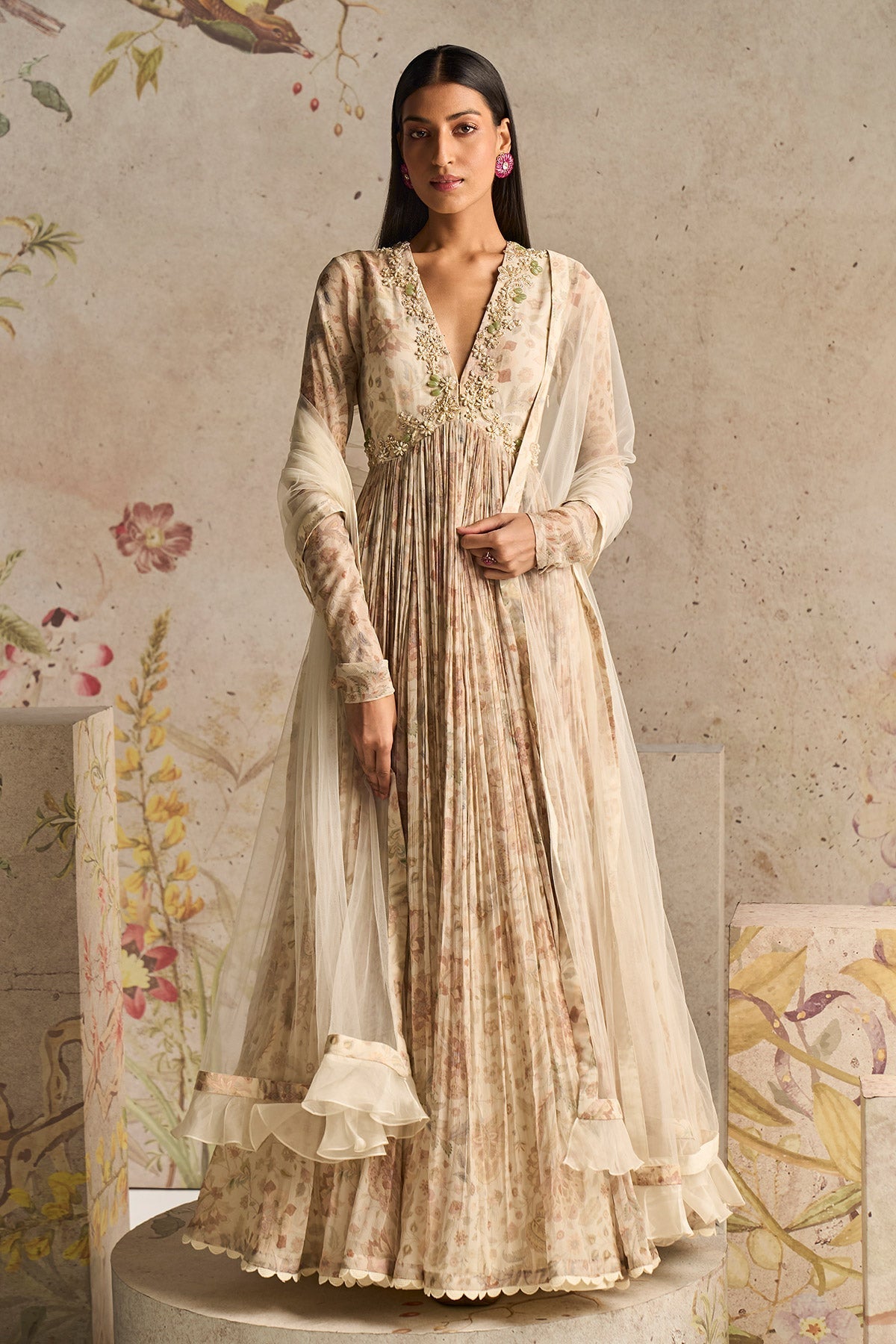 anarkali chiffon dress Custom Chiffon Anarkali Dress: Made-to-Order Women's Gown