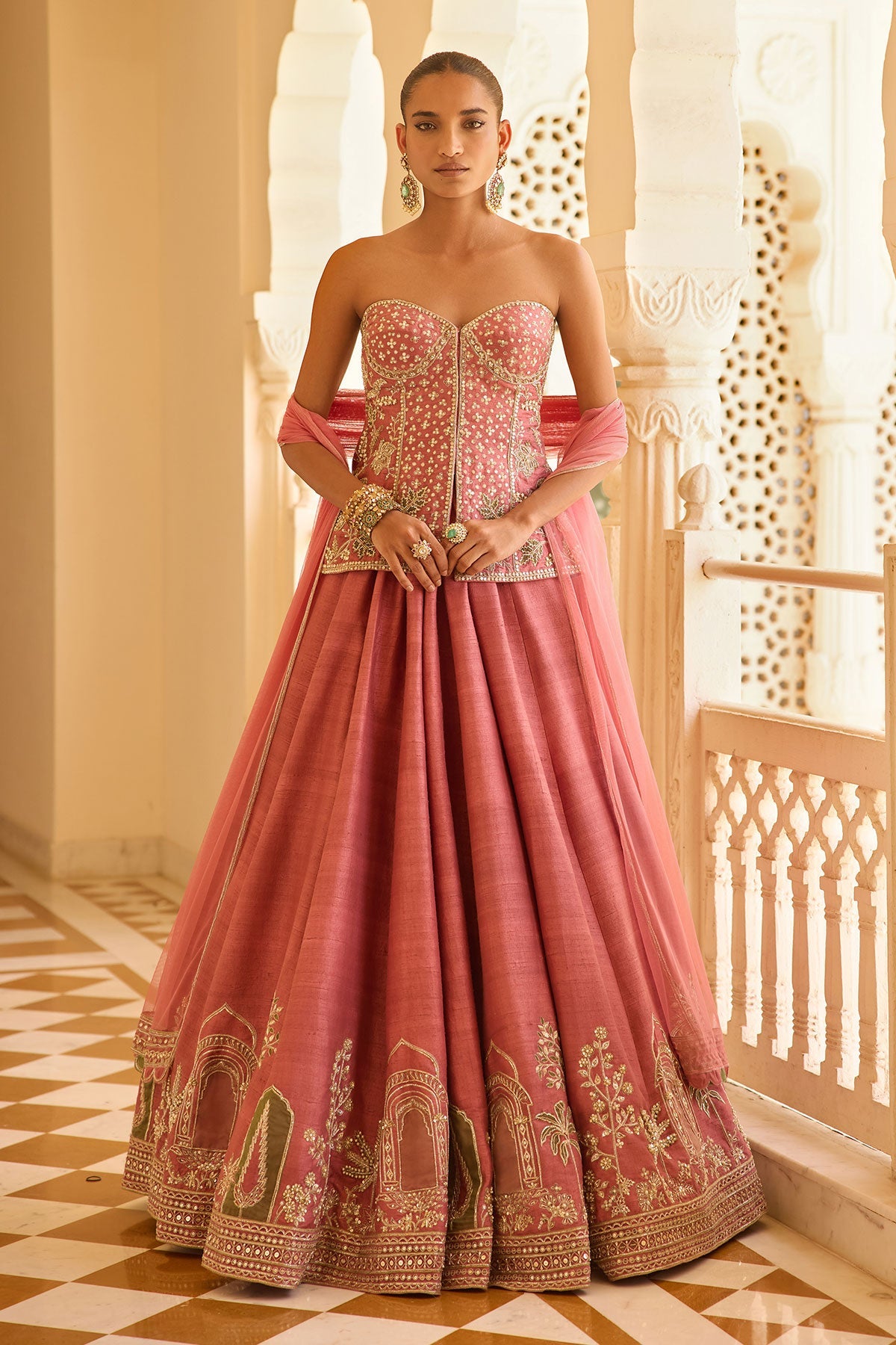 green emerald velvet dress Devotion Lehenga Set 8 / Tall