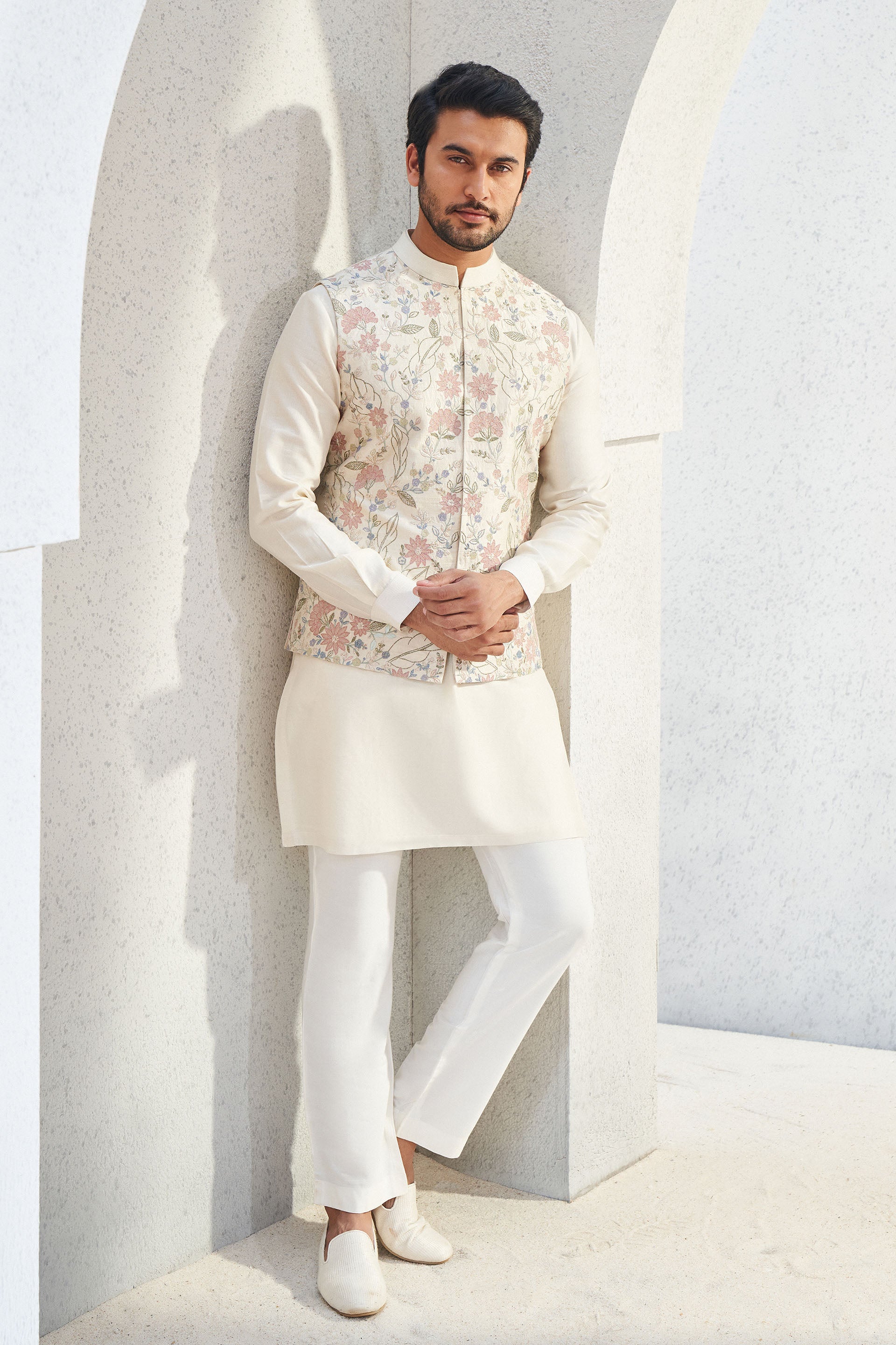 NIVAN NEHRU JACKET - IVORY