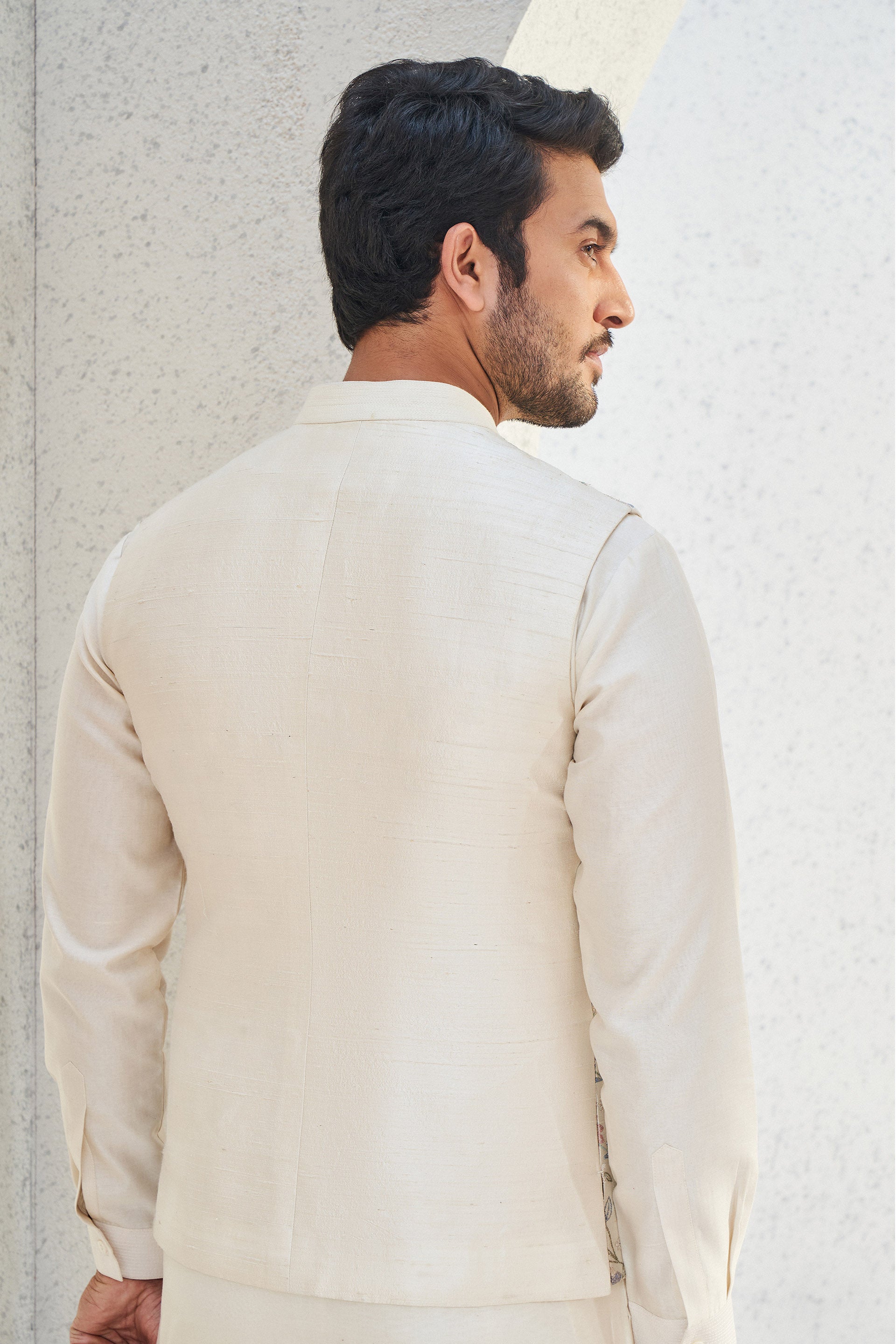 NIVAN NEHRU JACKET - IVORY