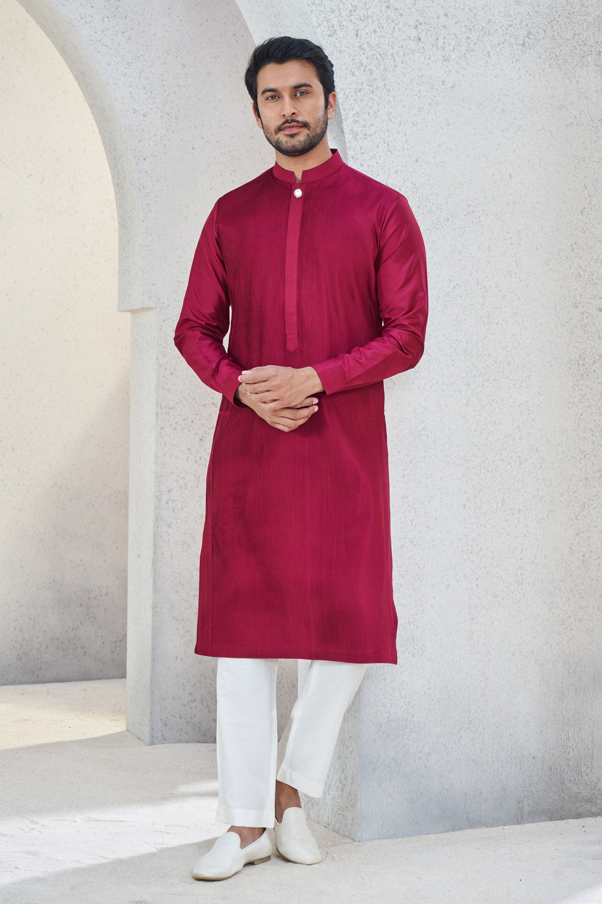 AFFAN KURTA - DARK PINK