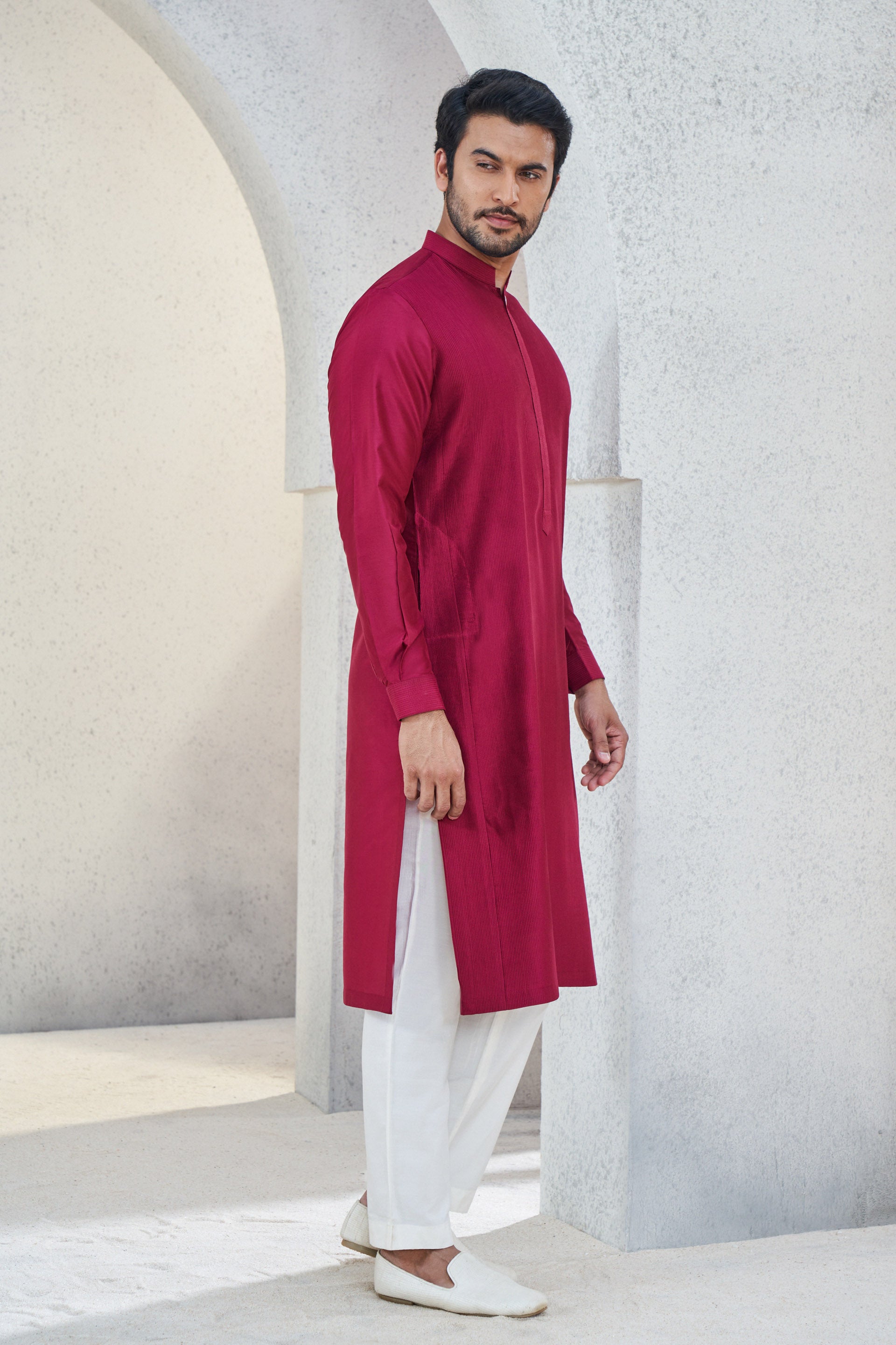 AFFAN KURTA - DARK PINK