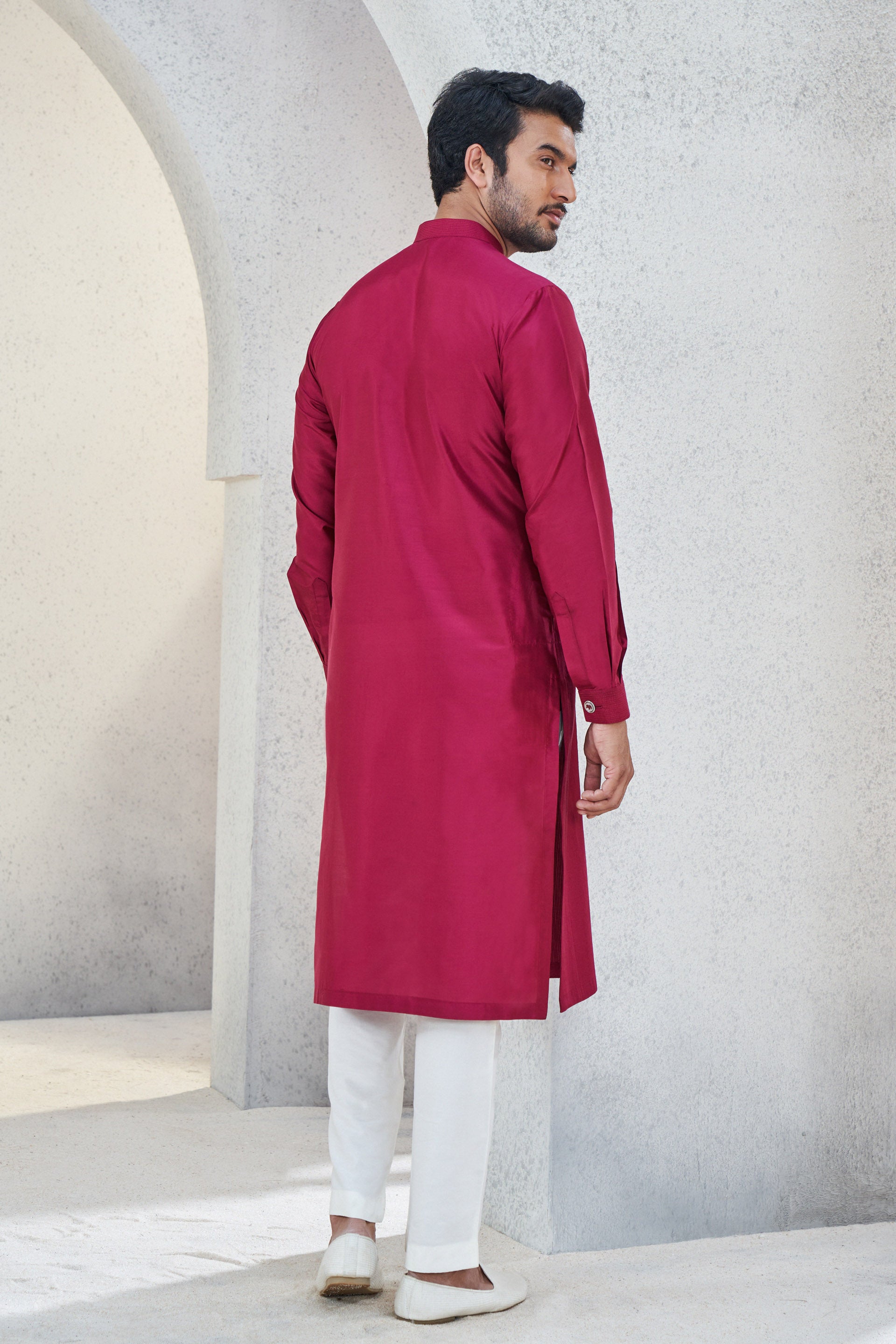 AFFAN KURTA - DARK PINK
