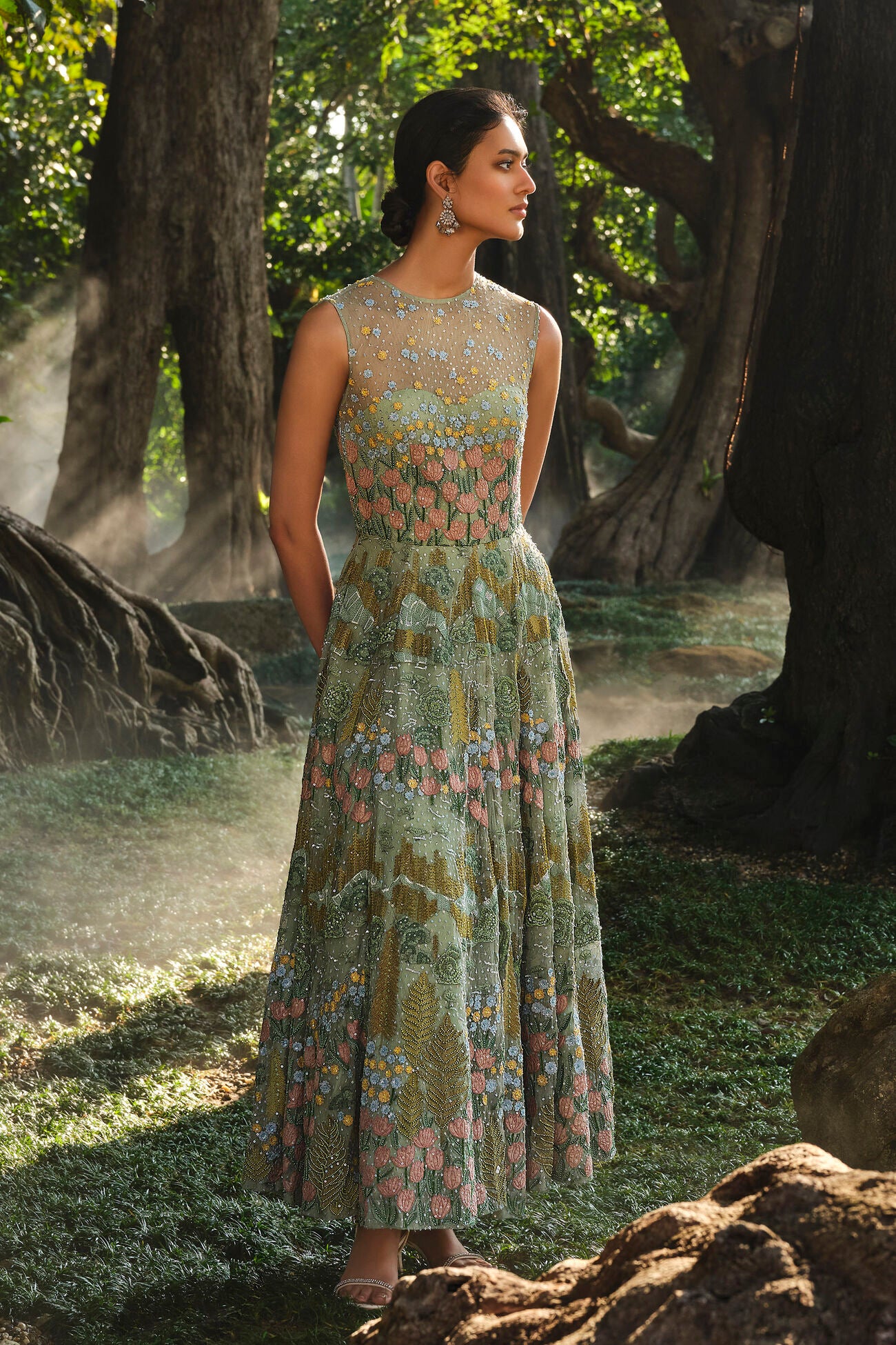 Lakeforest Embroidered Dress - Sage