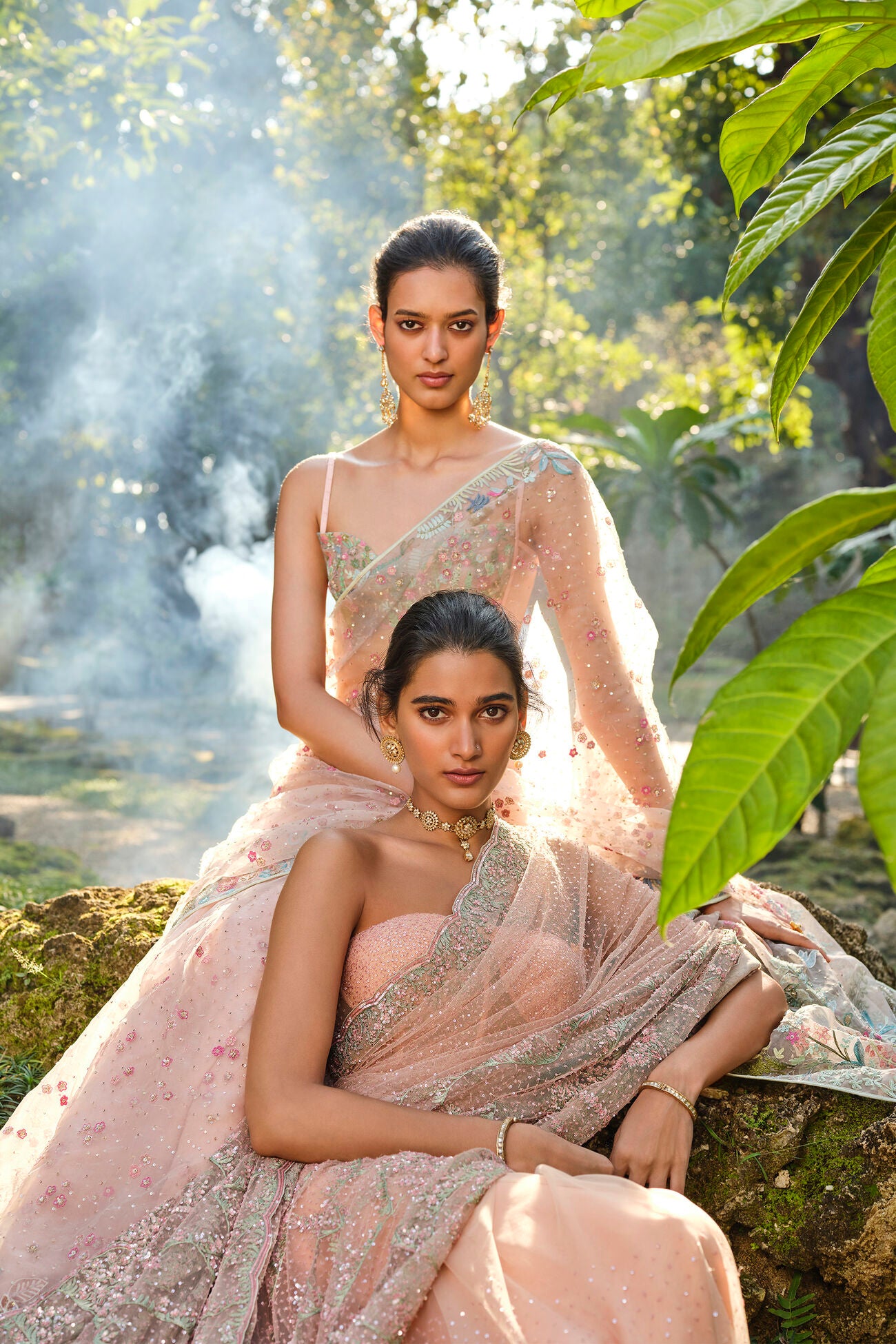 Bluma Embroidered Silk Saree - Blush