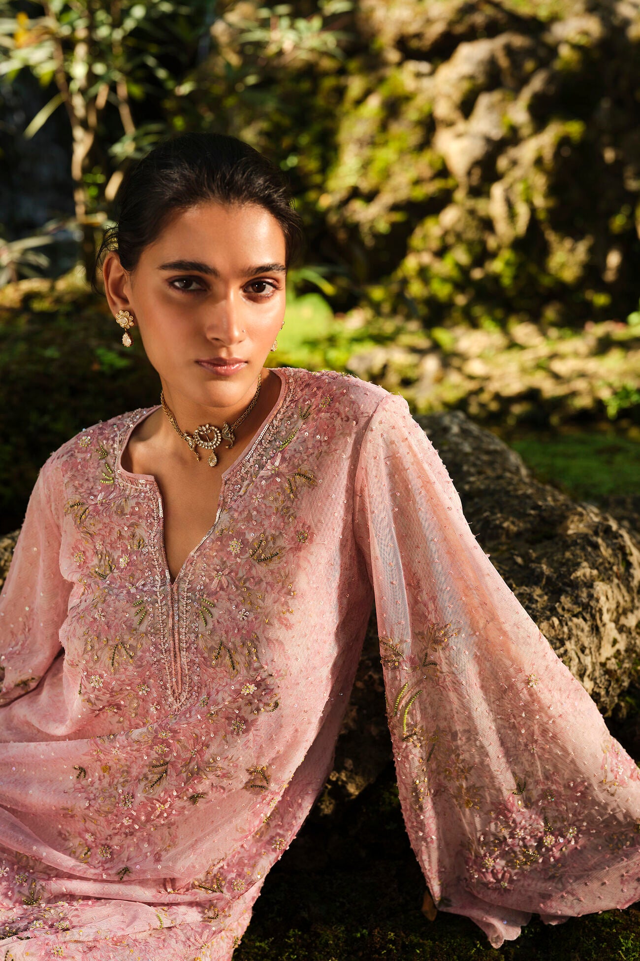 Silaam Printed Kaftan - Blush