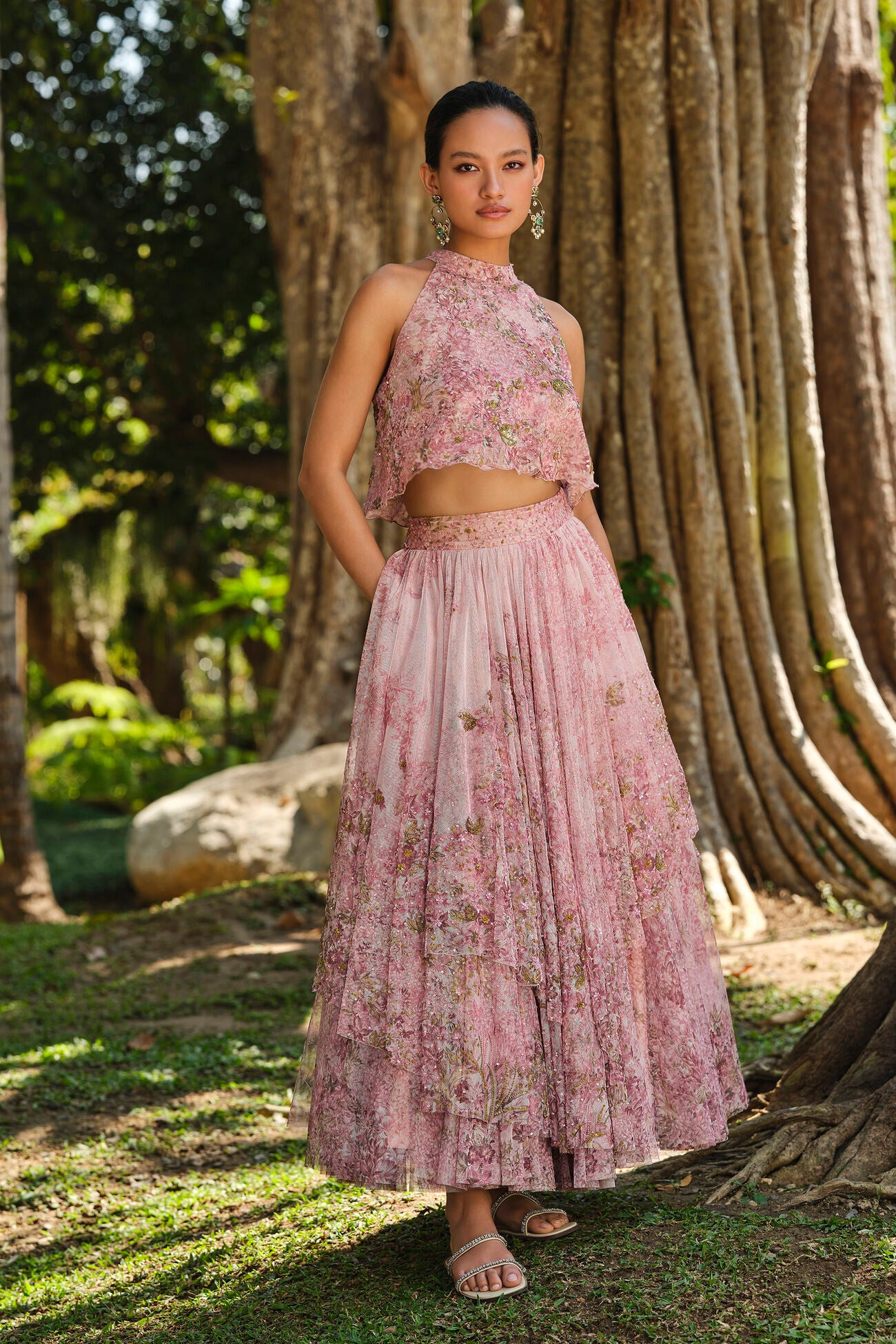 Seraphim Embroidered Skirt Set - Blush