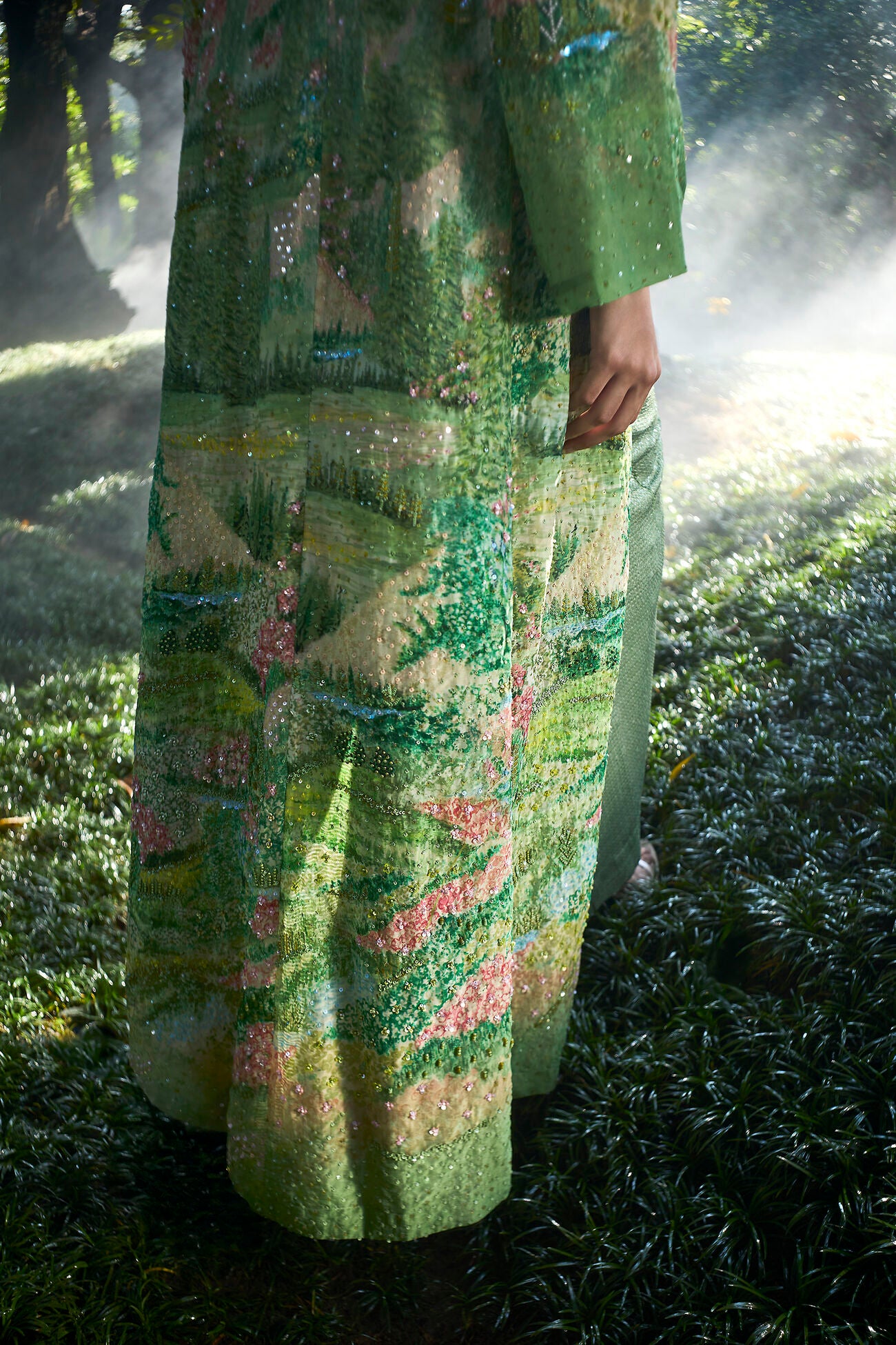 The Liveforest Embroidered Jacket Set - Sage