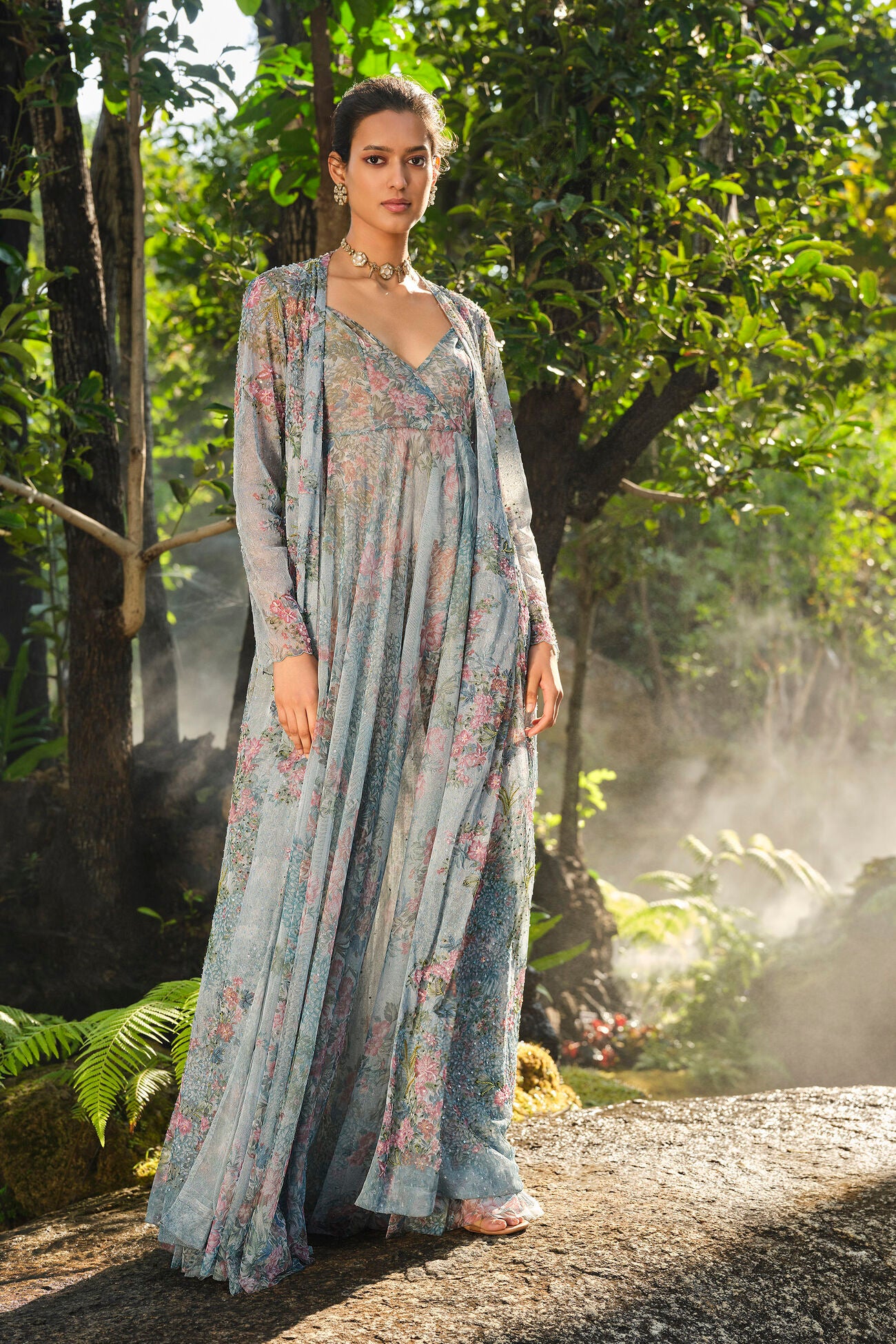 Blooming Meadows Jacket Set - Blue