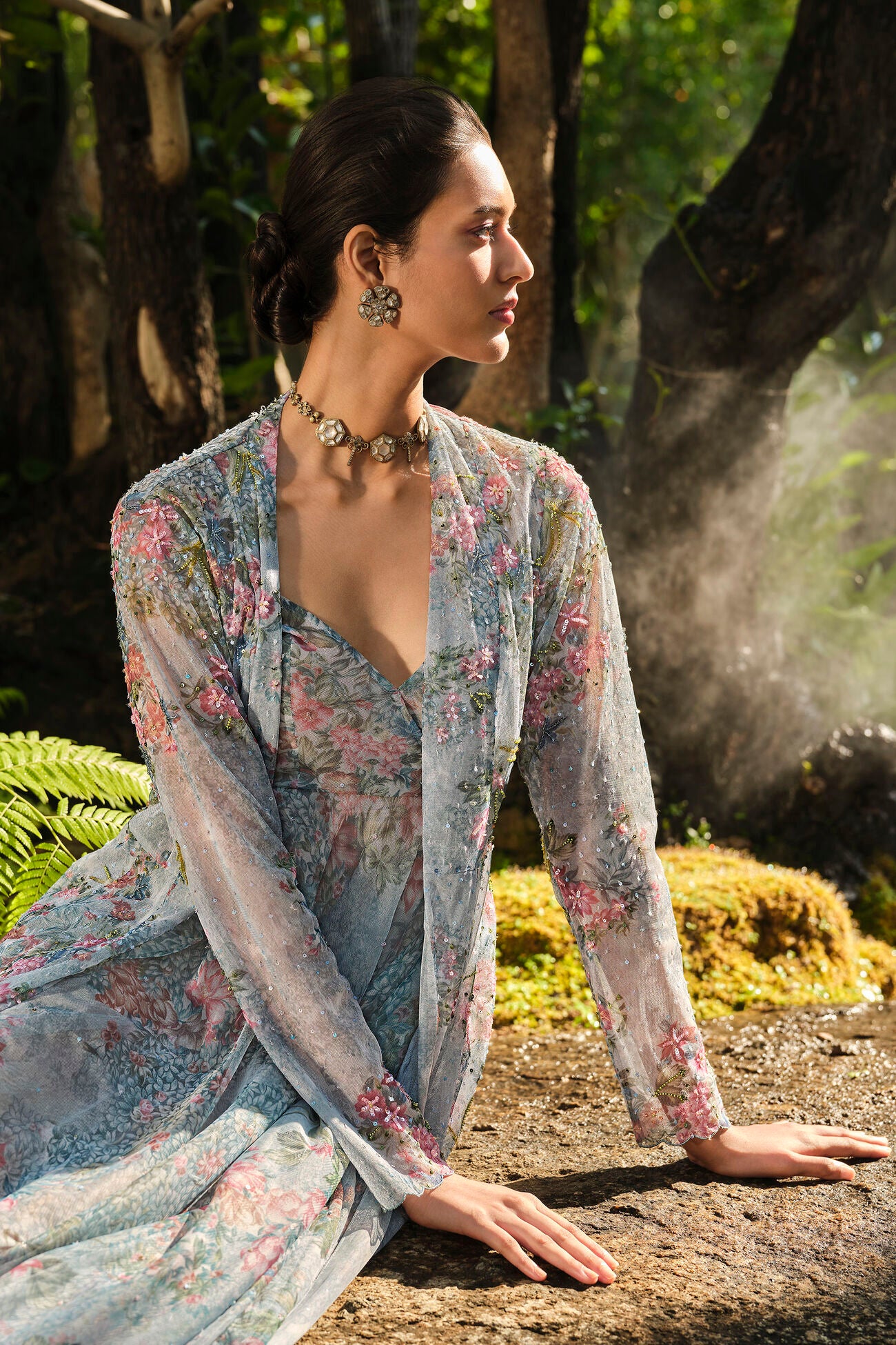 Blooming Meadows Jacket Set - Blue