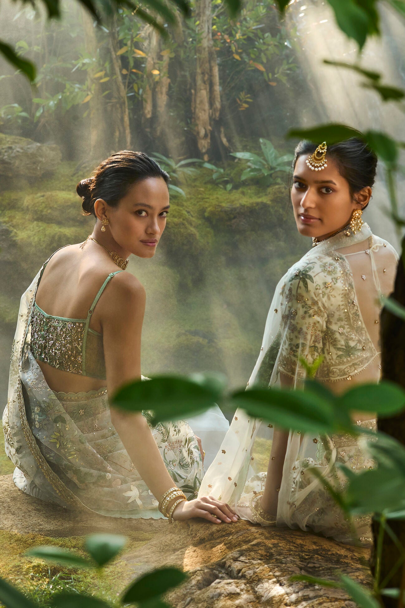 Sebago Hand-painted Pichhwai Silk Saree - Ivory