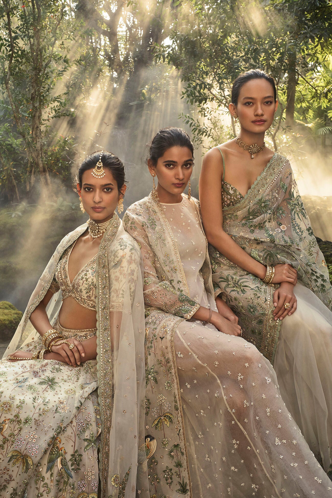 Sebago Hand-painted Pichhwai Silk Saree - Ivory