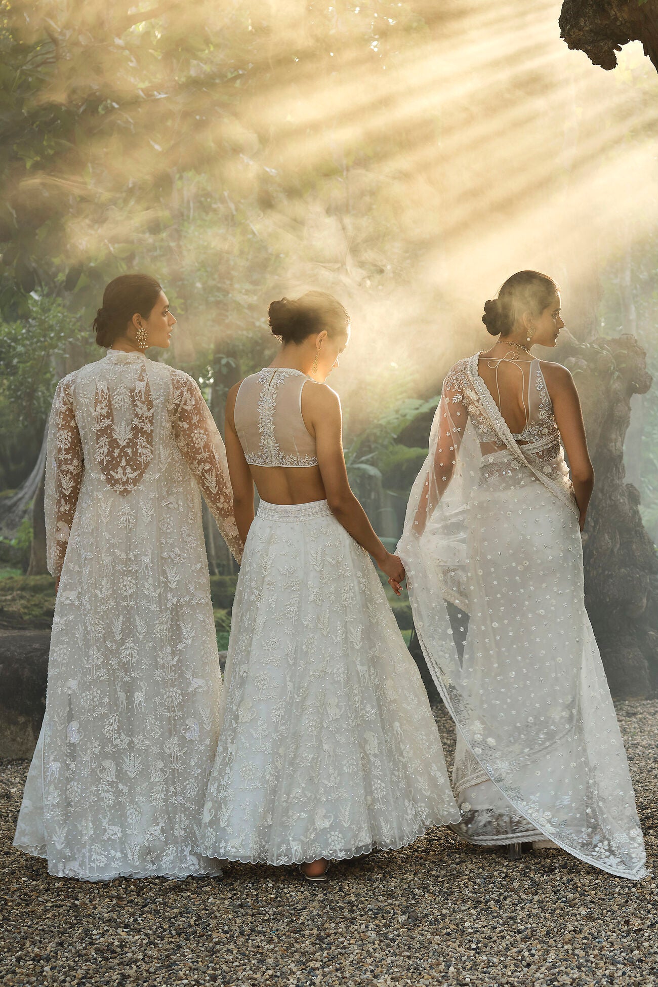 Mountain Mist Embroidered Jacket Set - Ivory