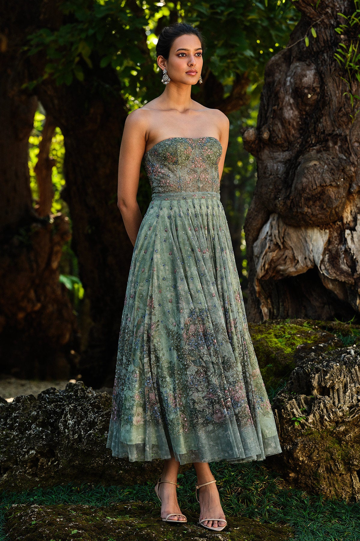 Aylsa Embroidered Dress - Sage