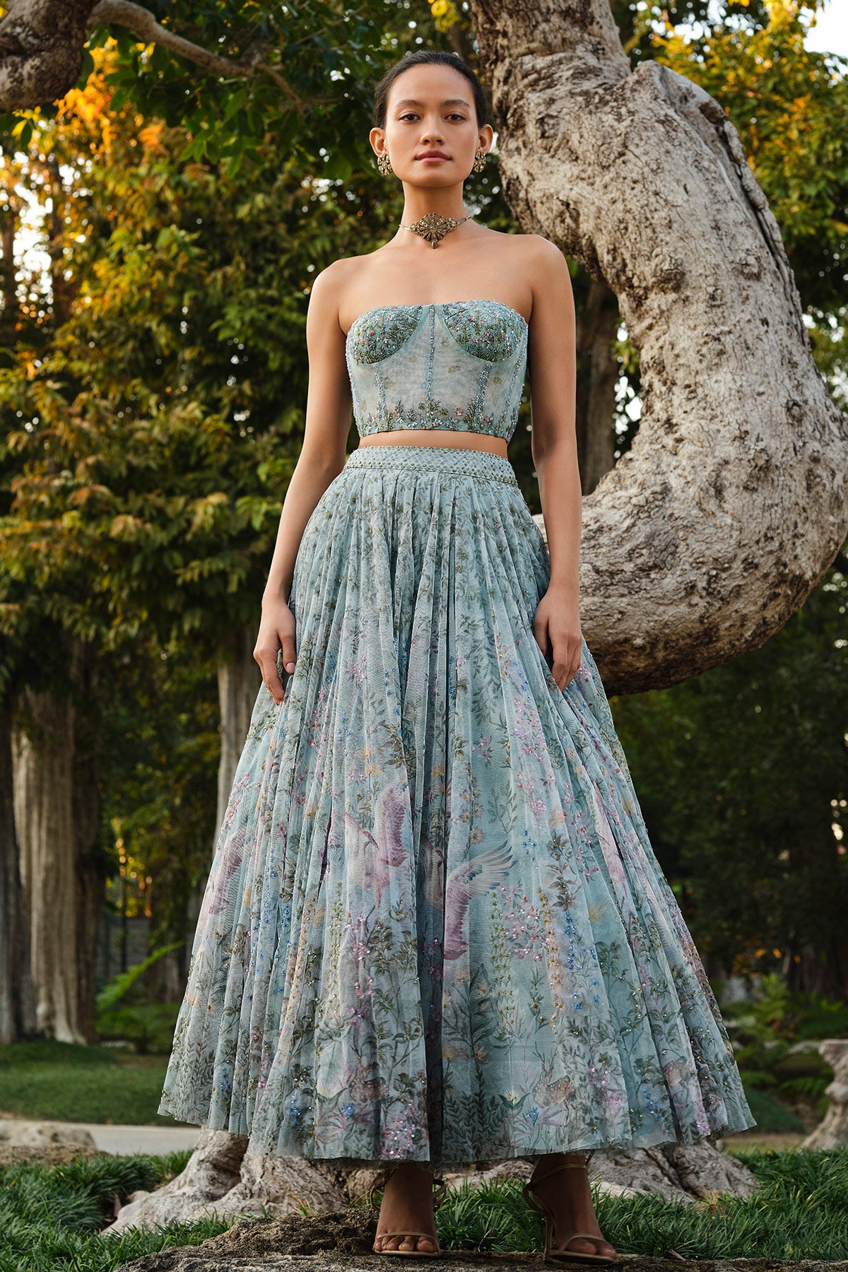 Belinay Skirt Set - Blue