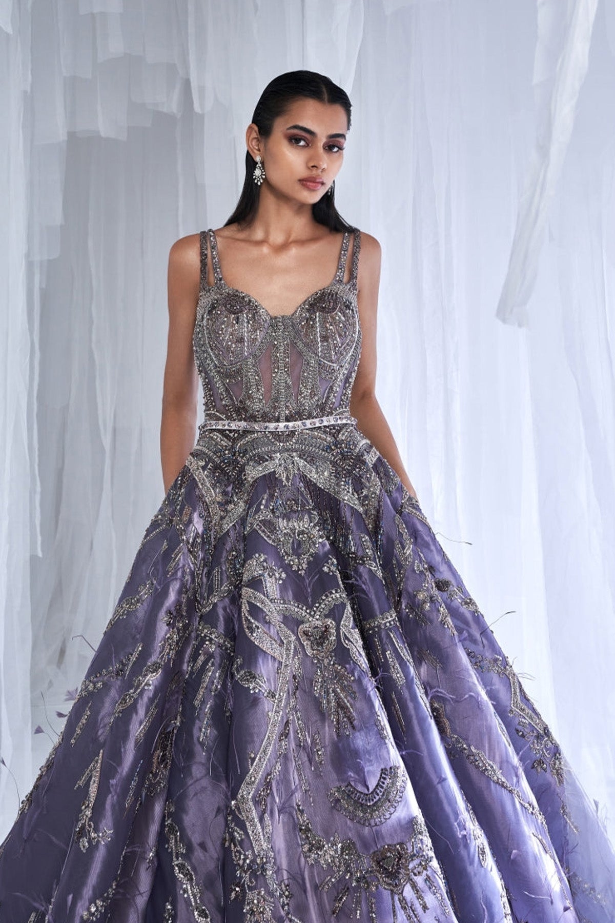 "Daisy Dew" Metallic Organza Gown