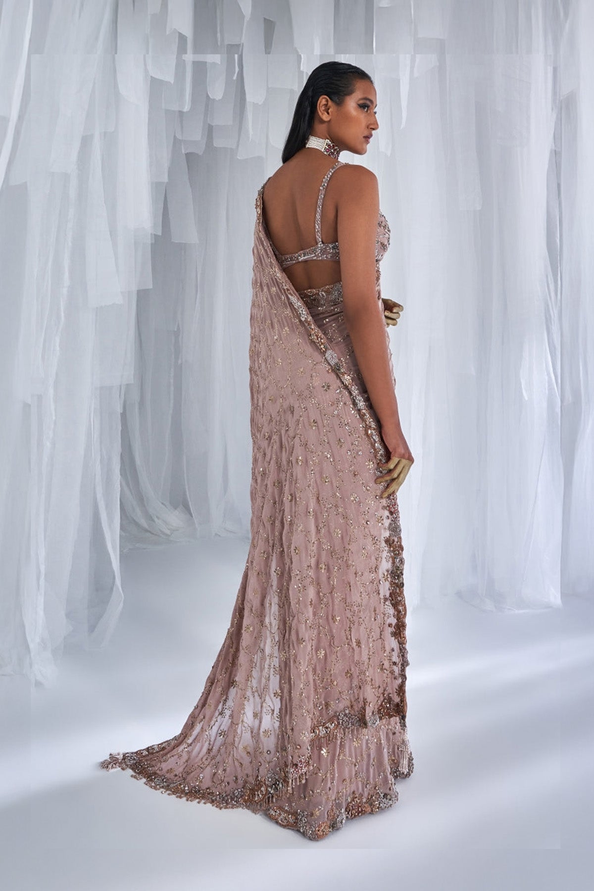 "Malishka" Silk Georgette Sari