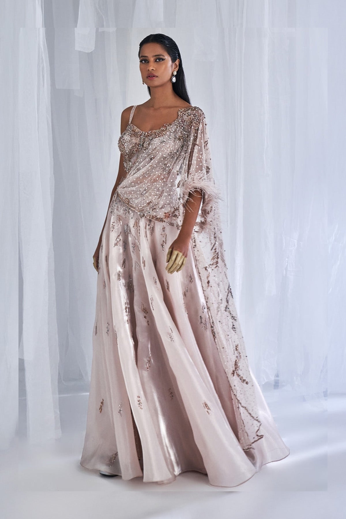 "Oksana" Tissue Organza Lehenga Set