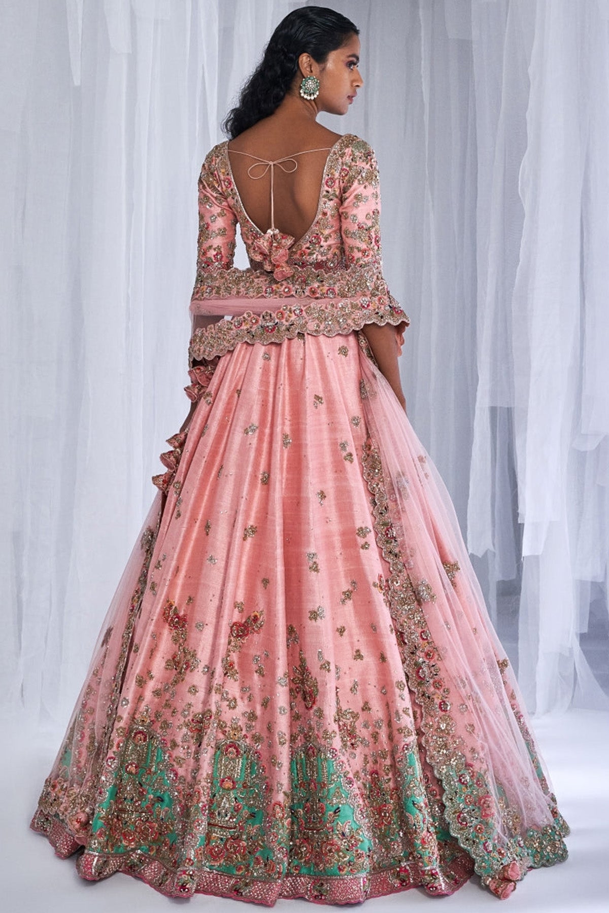 "Petal" Apricot Lehenga Set