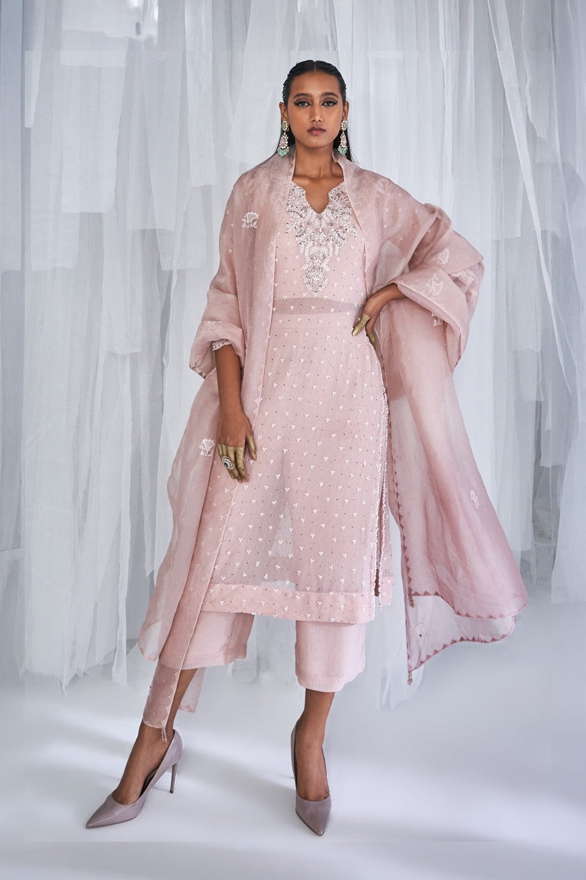 "Amber" Chiffon Kurta And Palazzo