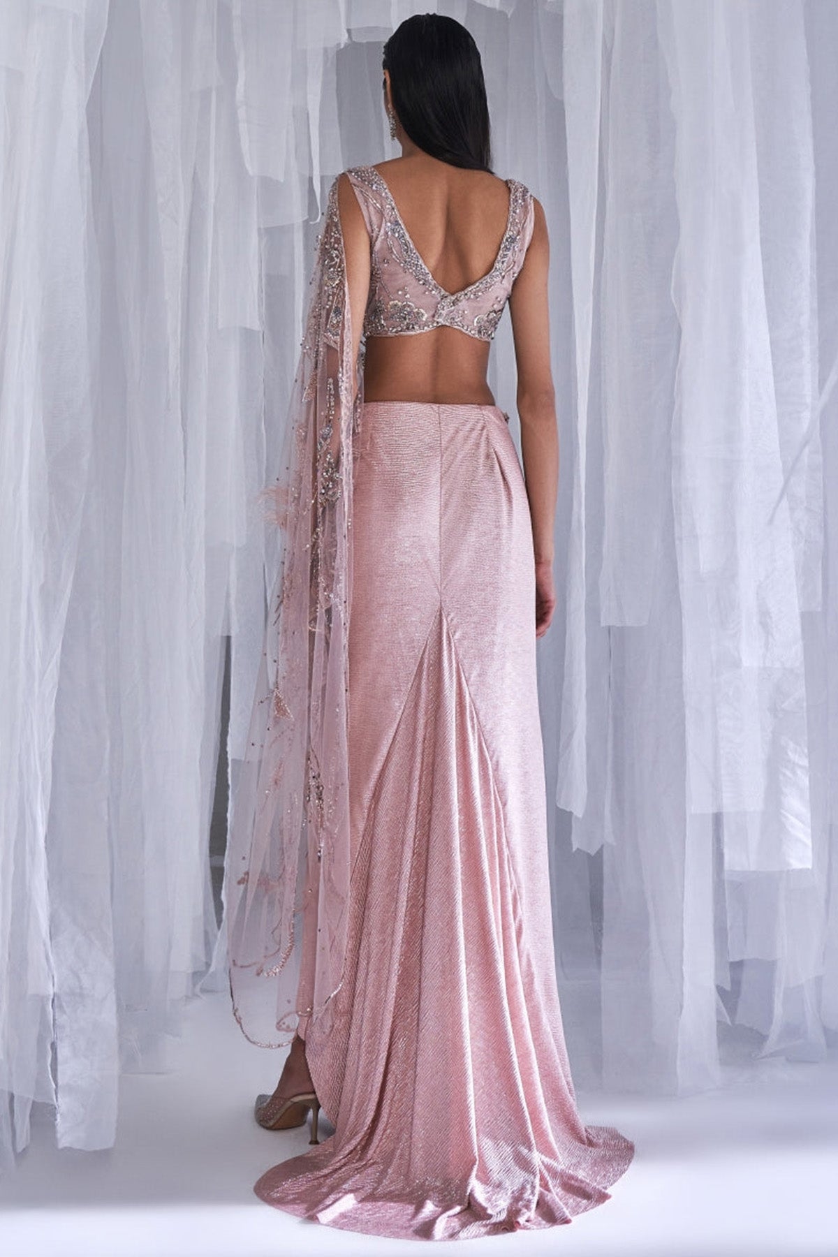"Bonita" Drape Sari Gown Set