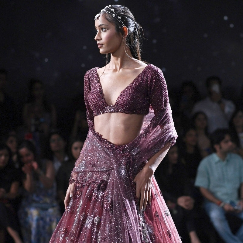 "Tessa" Shimmer Tulle Bridal Lehenga Set