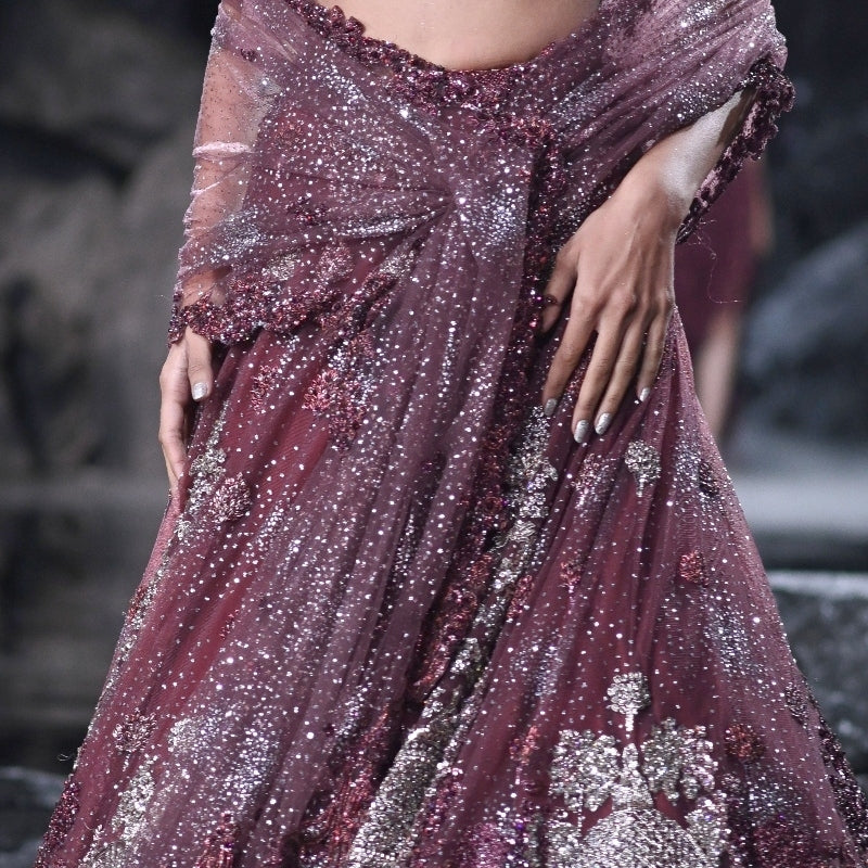 "Tessa" Shimmer Tulle Bridal Lehenga Set