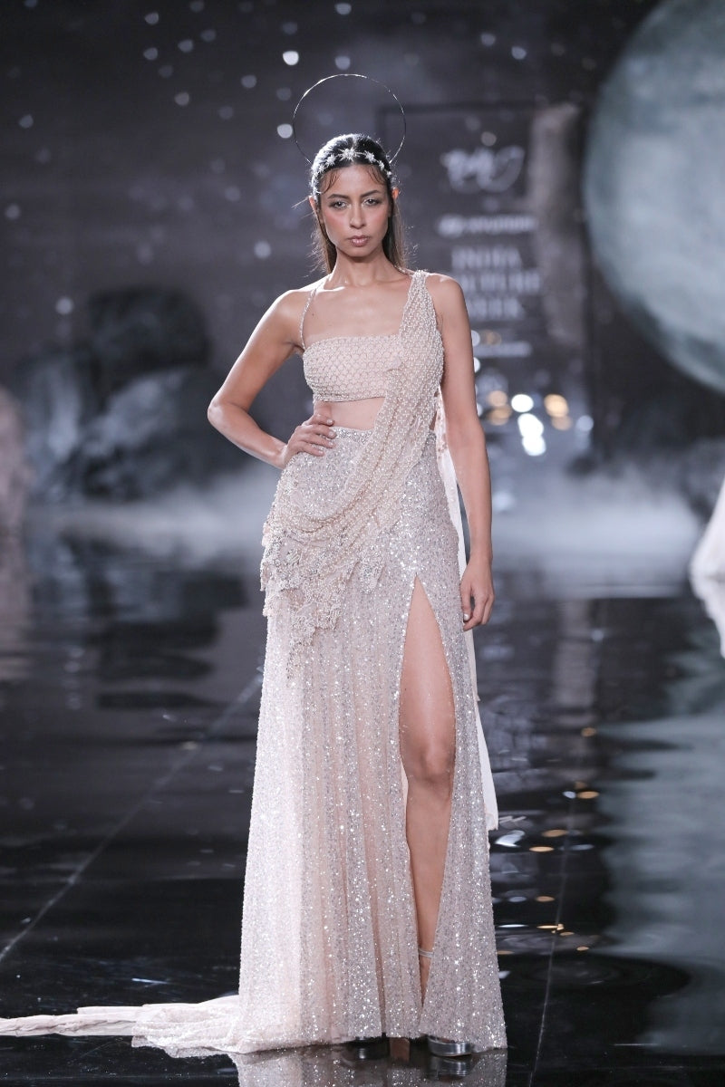 "Elena" draped sari set