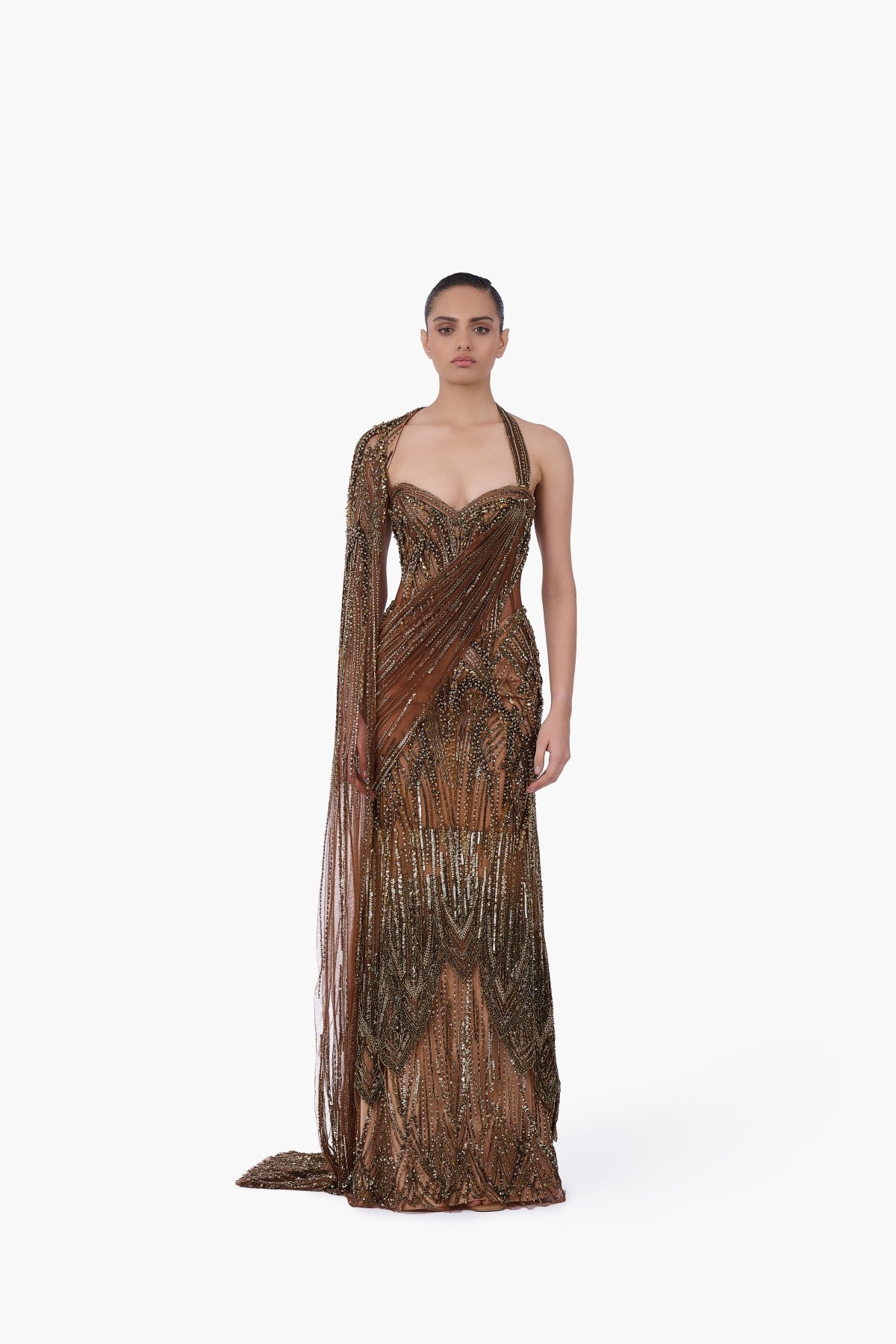 The Aurum Dominion Saree Gown