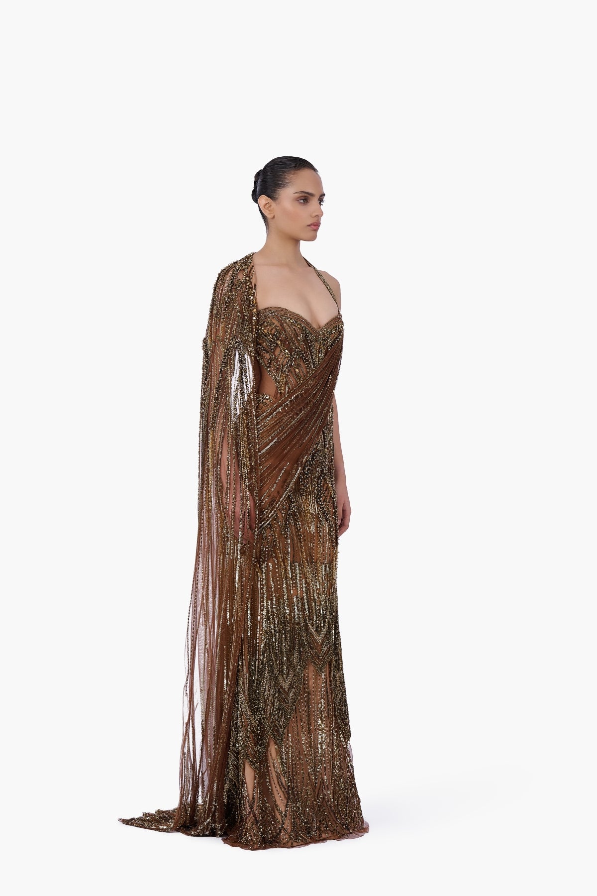 The Aurum Dominion Saree Gown
