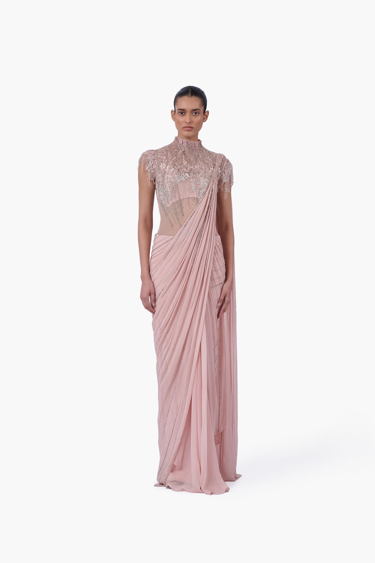 The Blush Sovereign Saree Gown