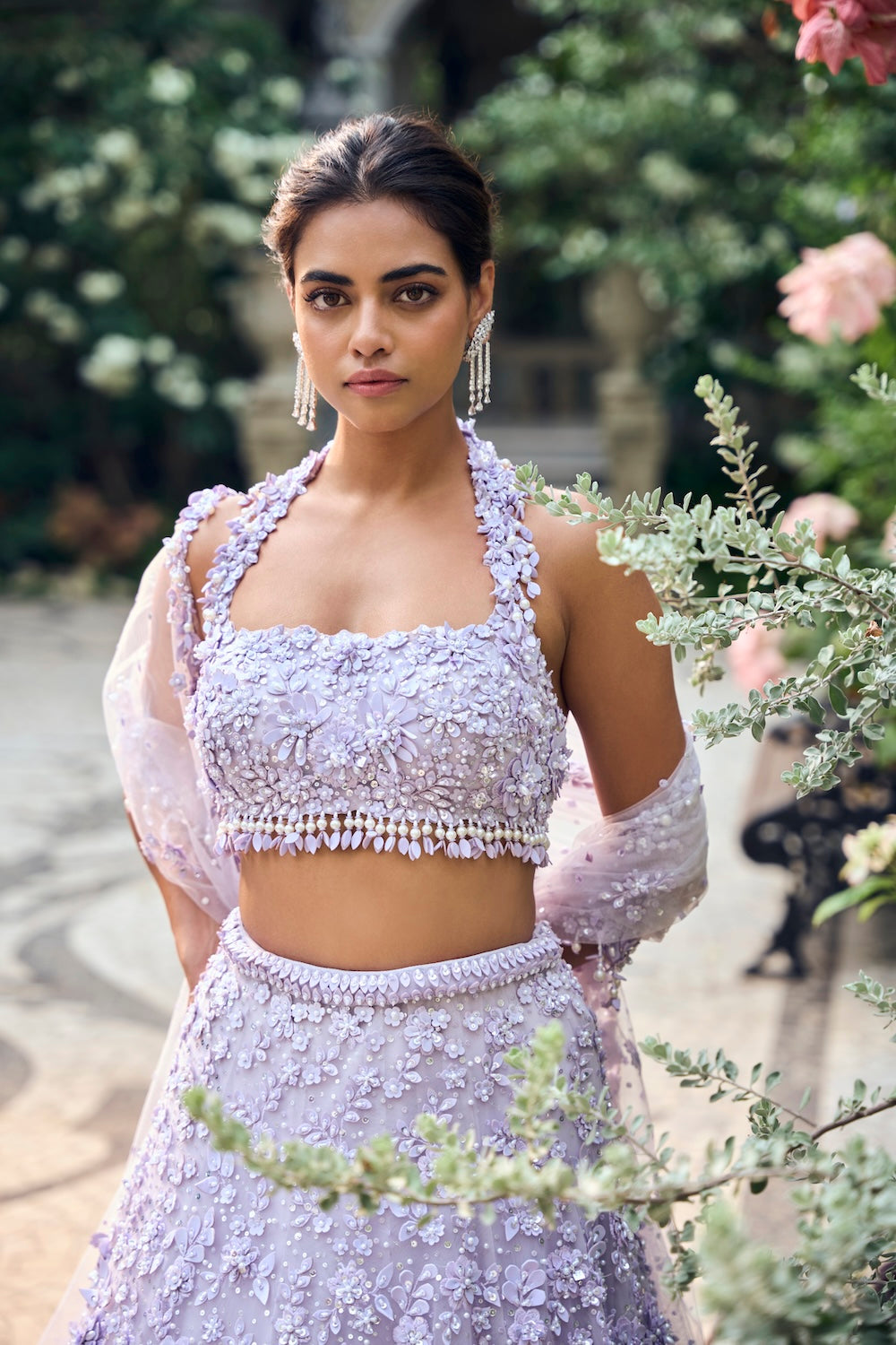 Lilac Three-Dimensional Lehenga Set