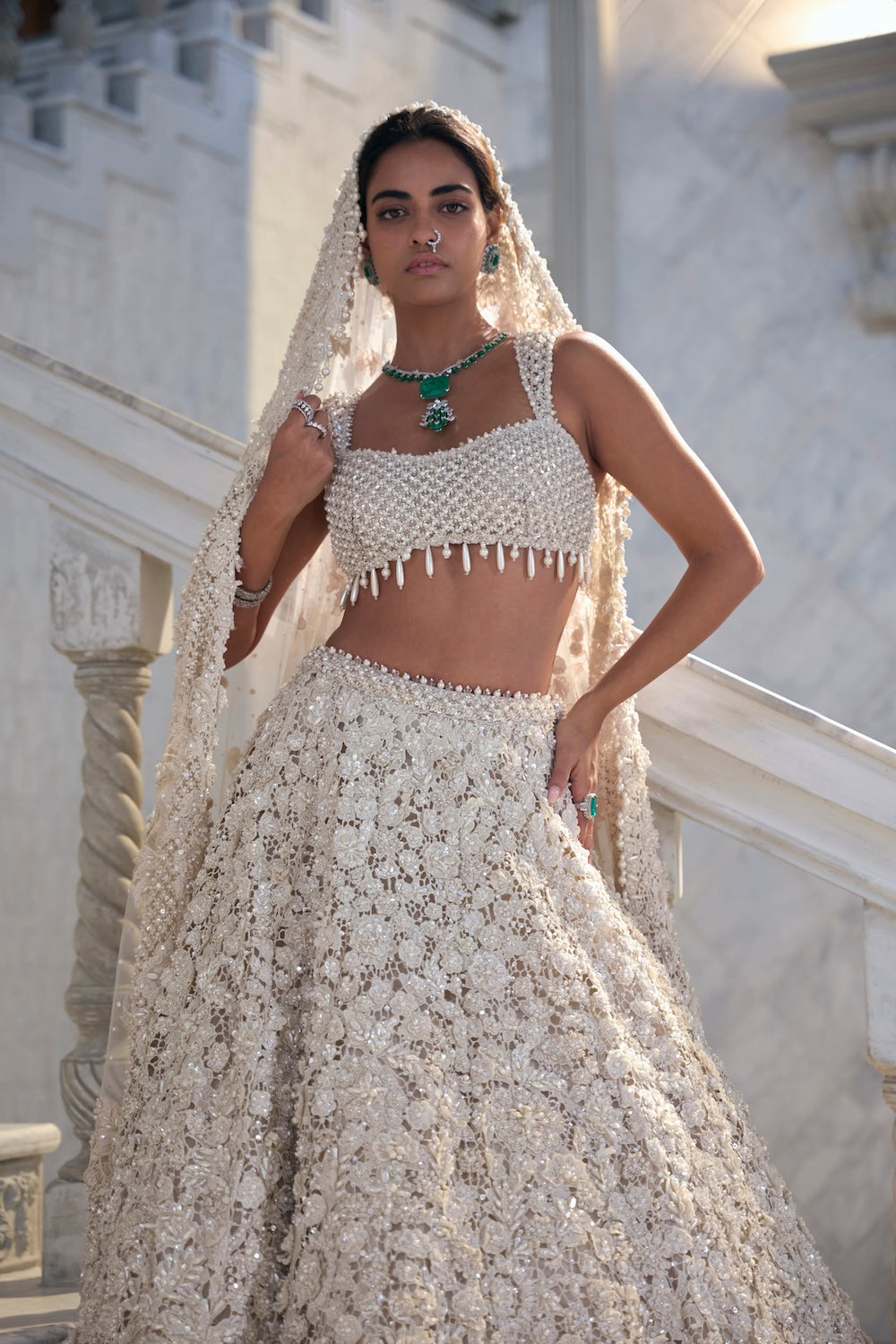 Ivory Cut Work Lehenga Set