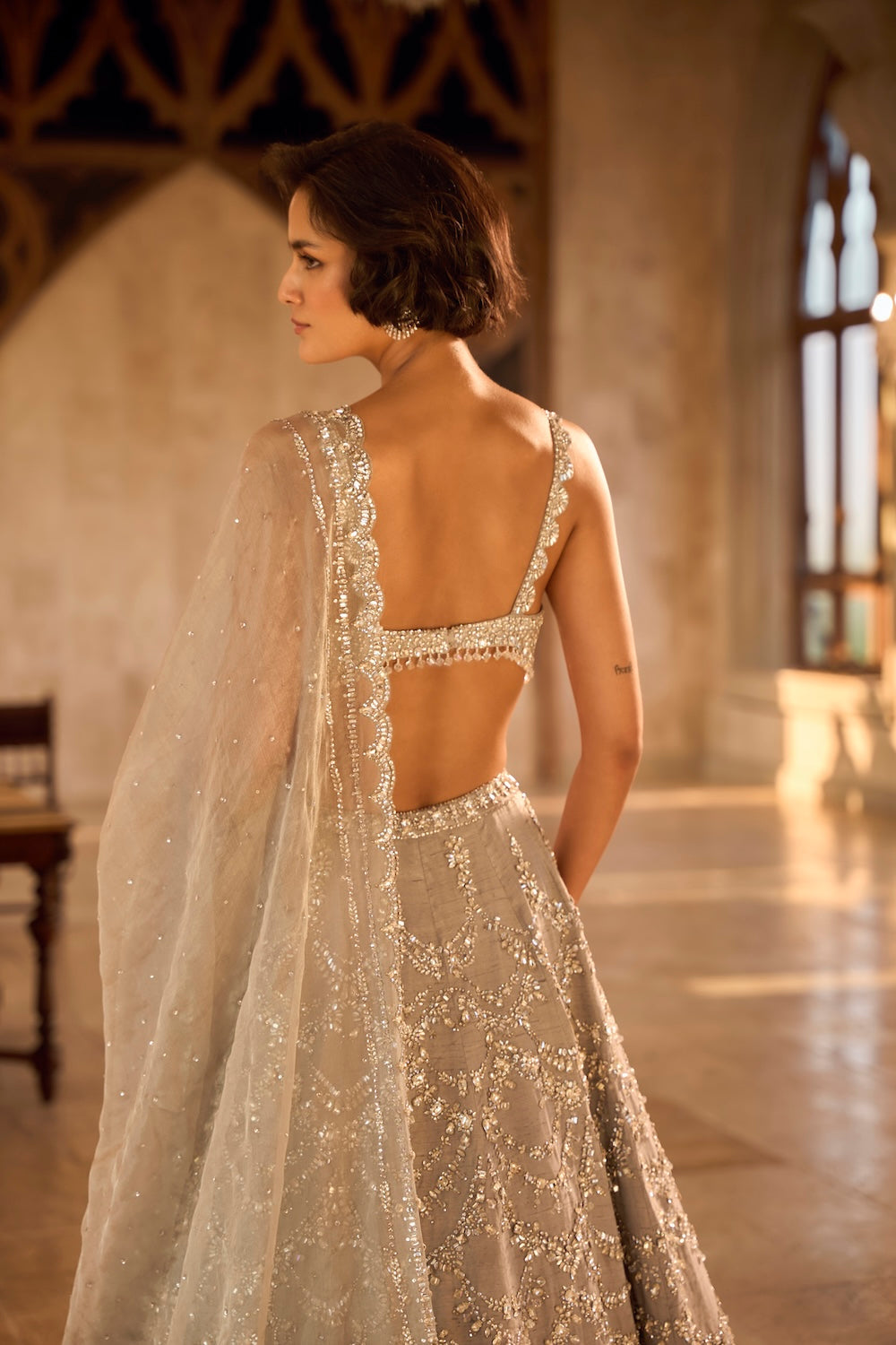 Silver Chandelier Lehenga Set