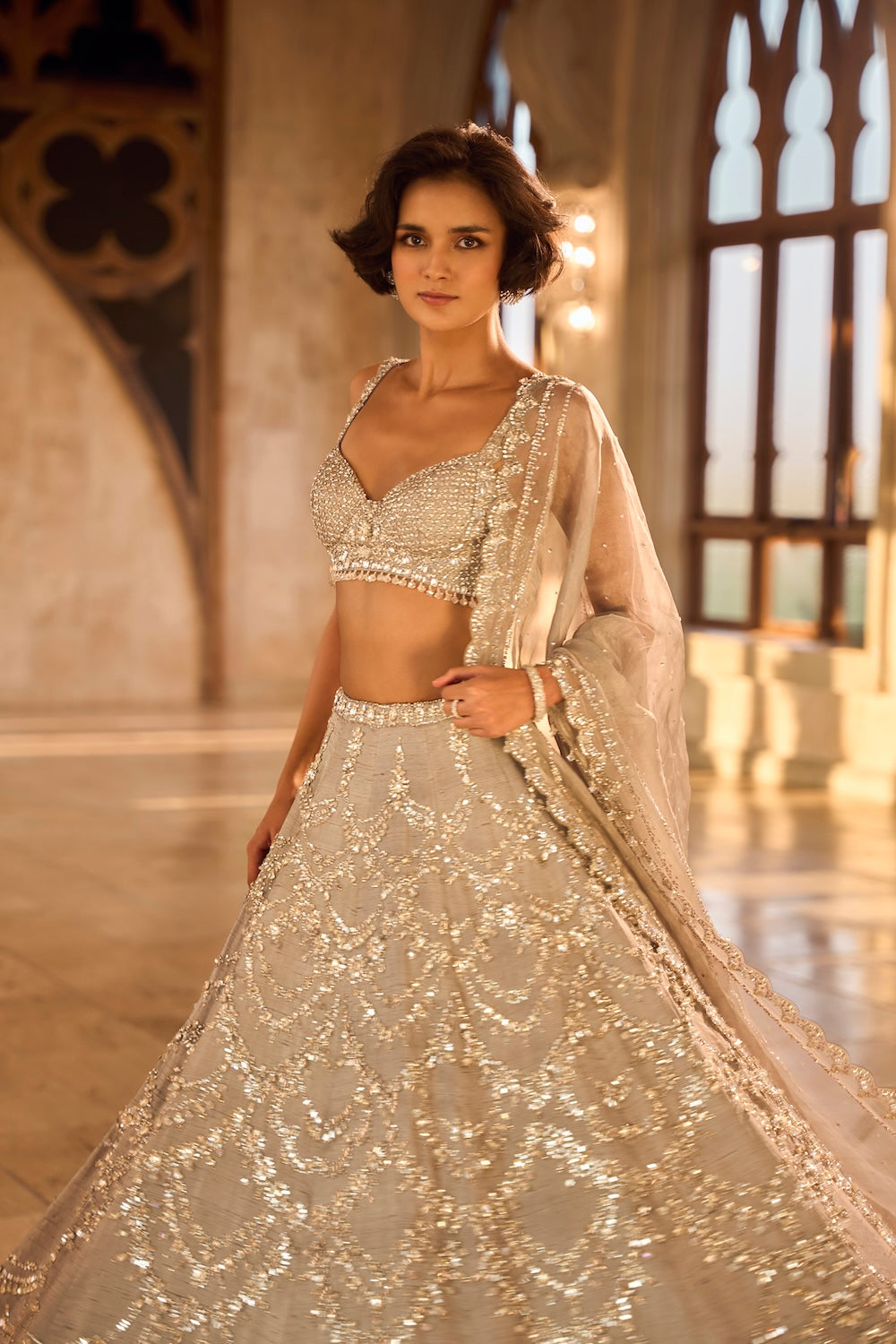 Silver Chandelier Lehenga Set