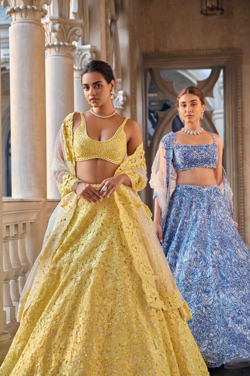 Yellow Cut Work Lehenga Set
