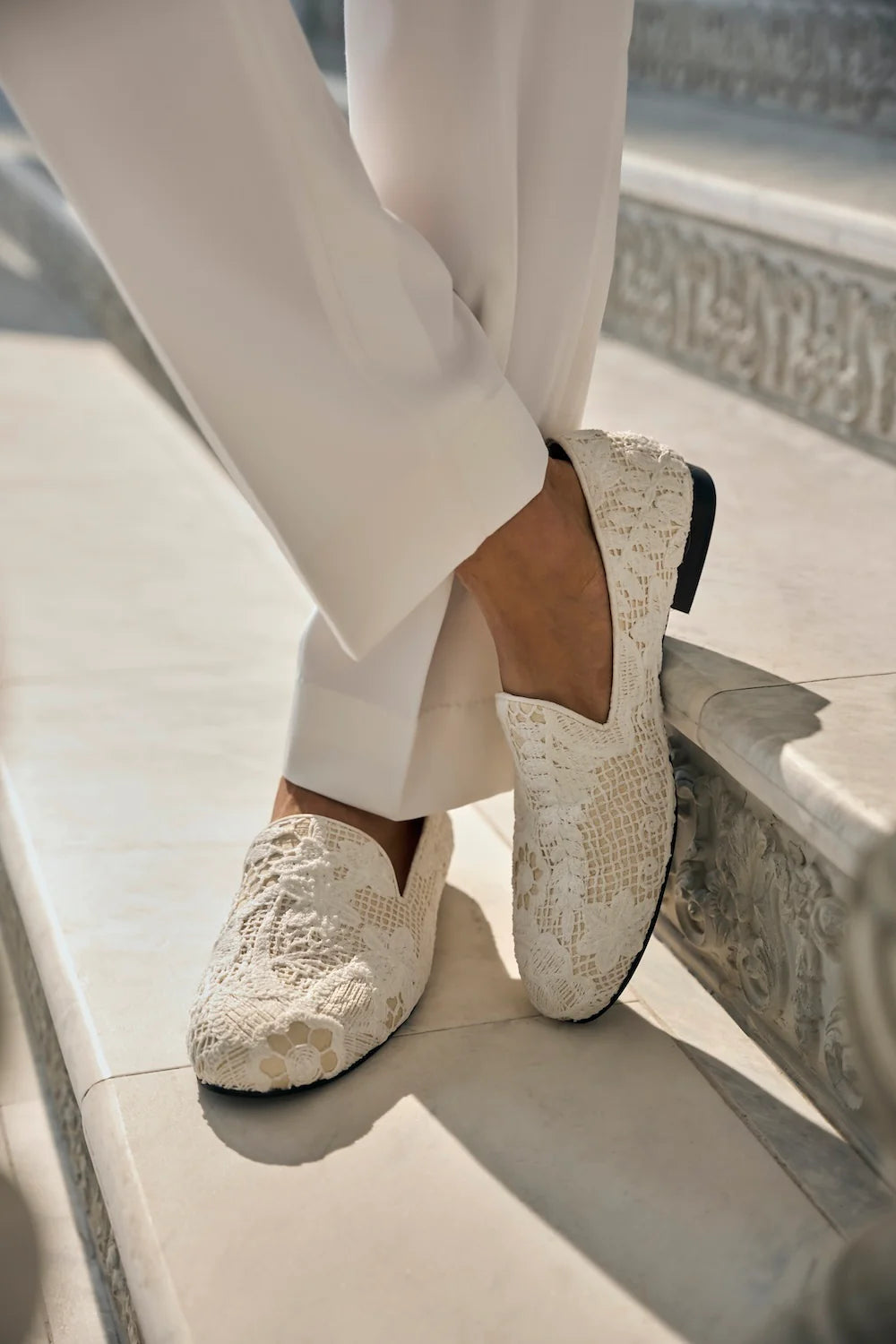 Nude Cut Work Sherwani Set