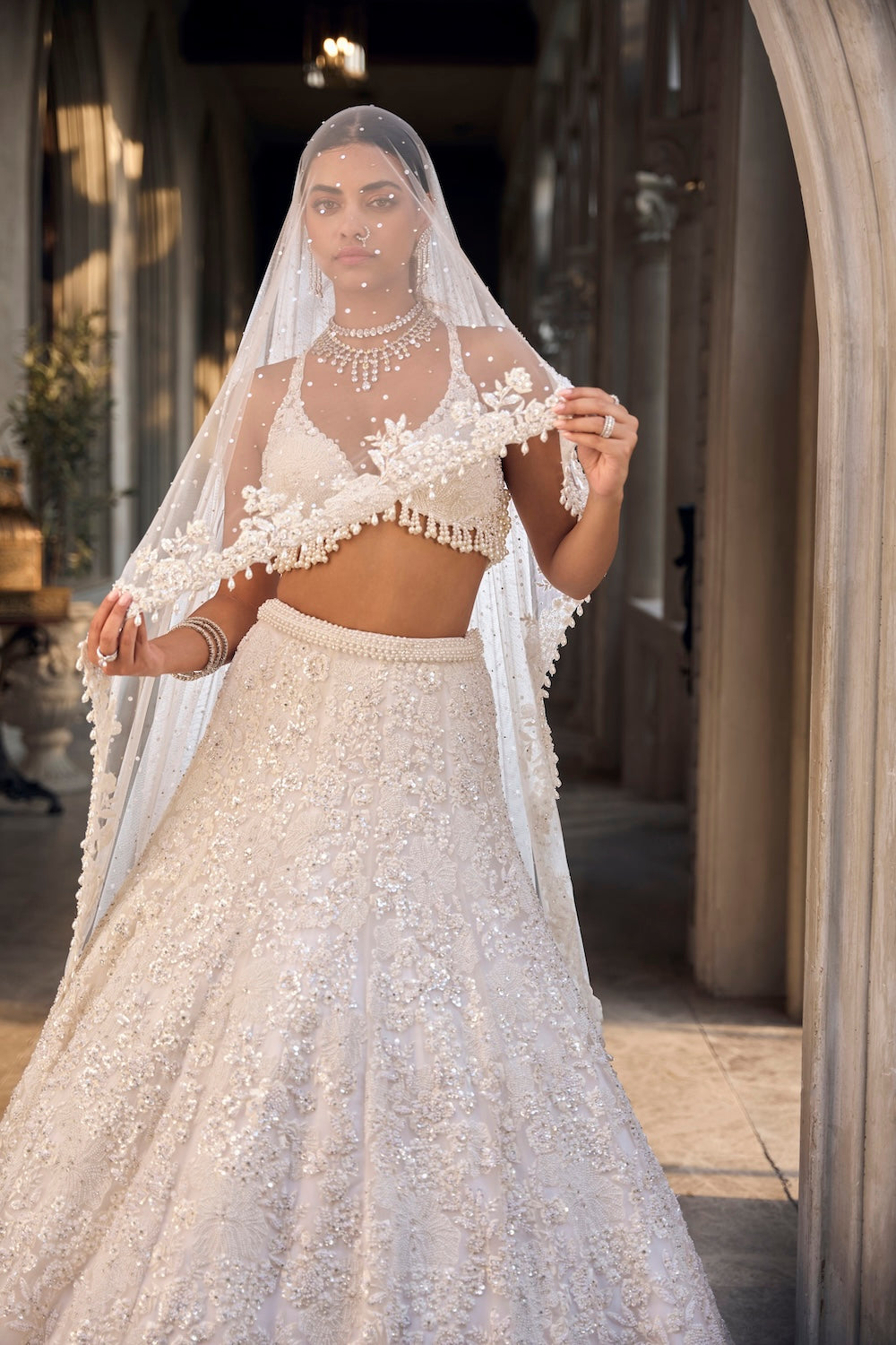 Ivory Floral Lehenga Set