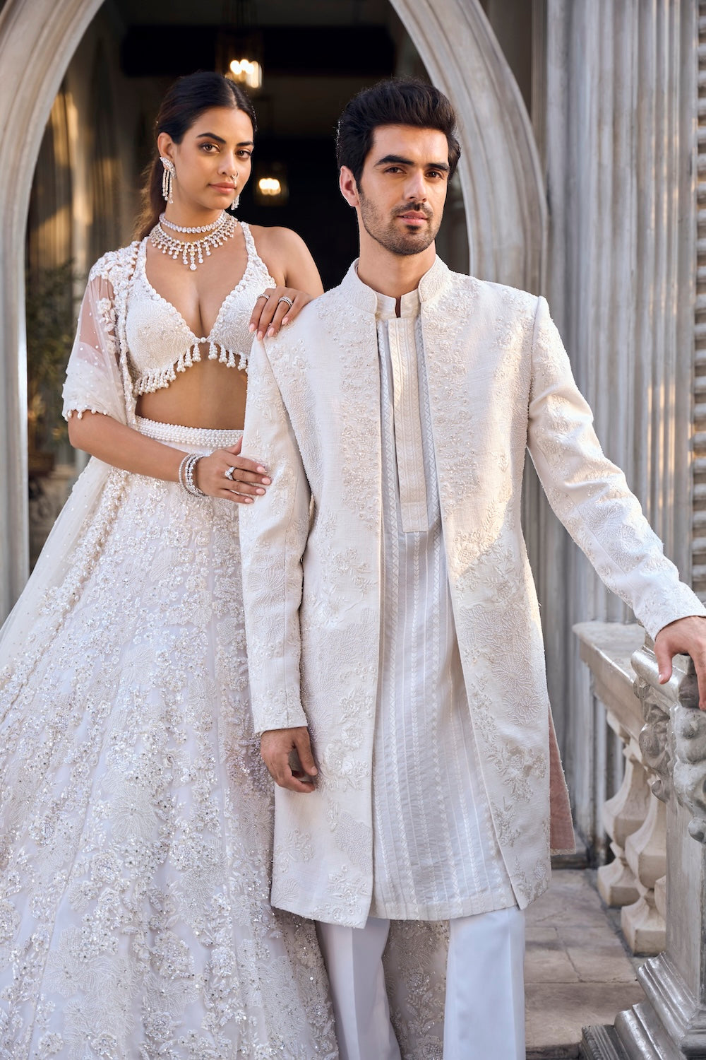 Ivory Floral Lehenga Set