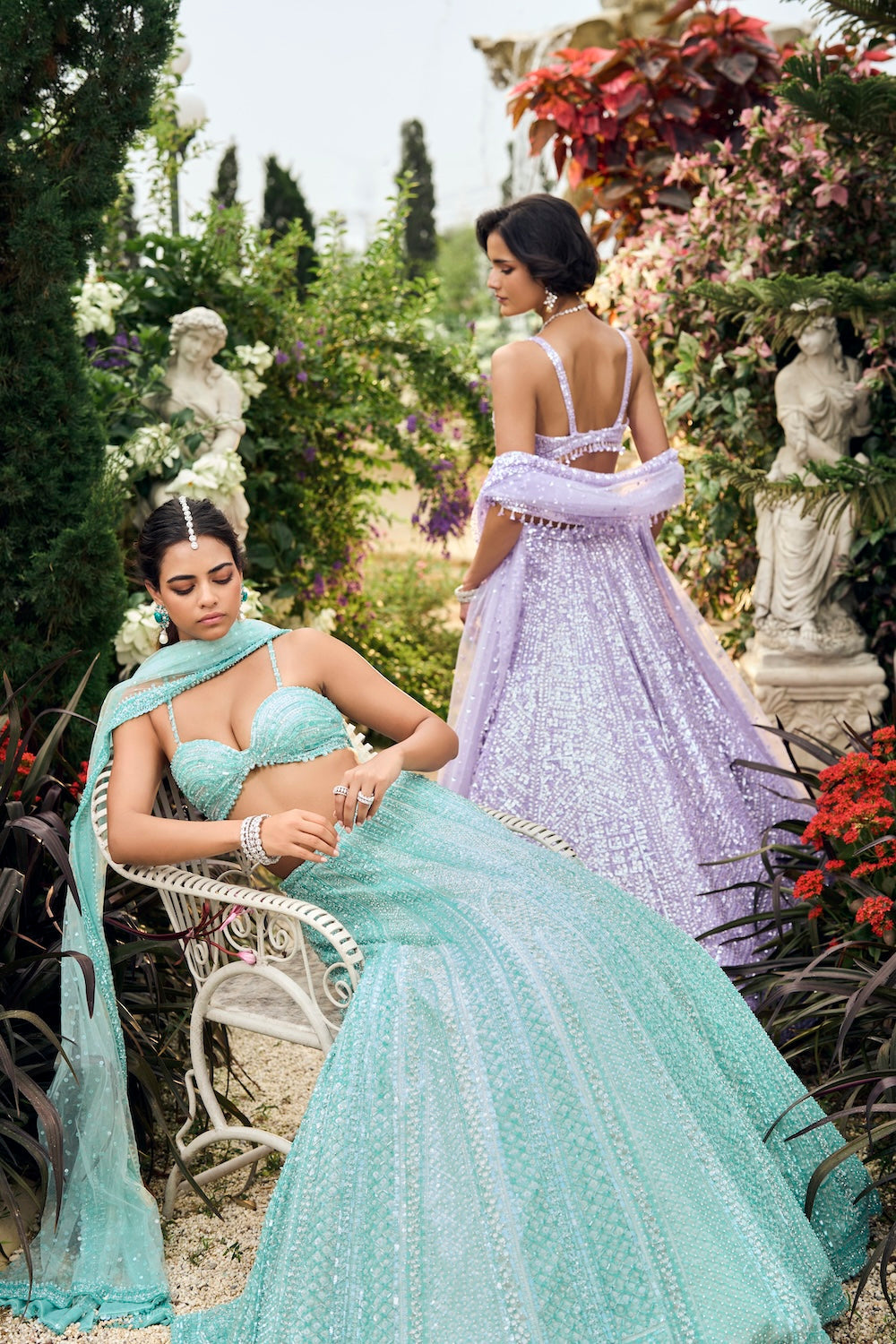 Lavender Sequin Lehenga Set