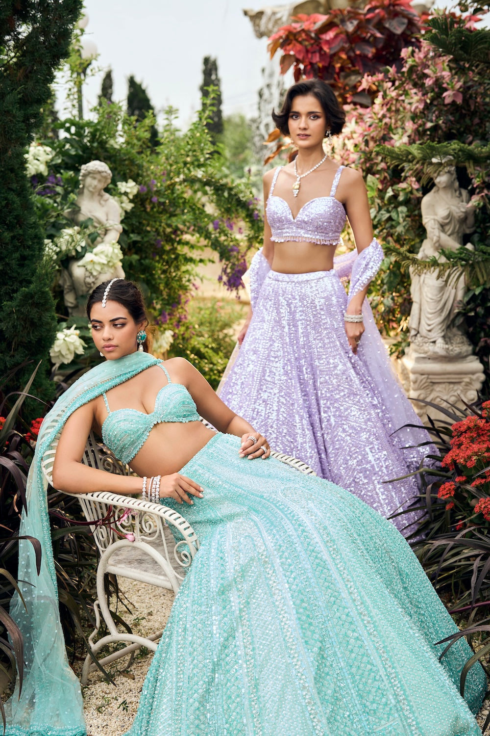 Lavender Sequin Lehenga Set