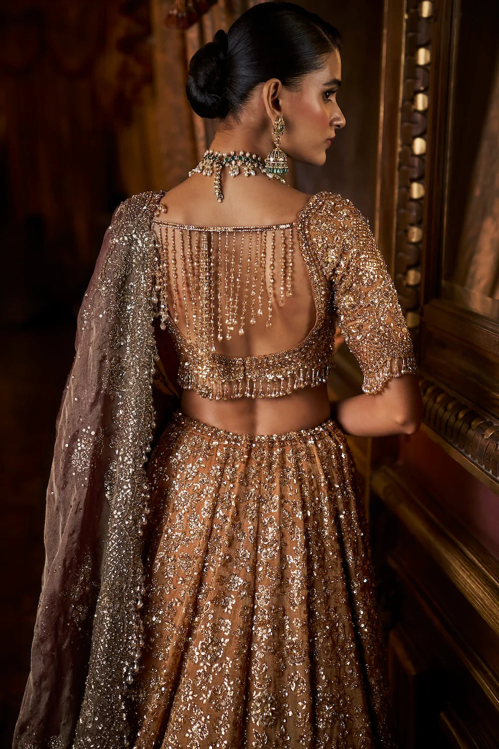 Mustard Tissue Lehenga Set