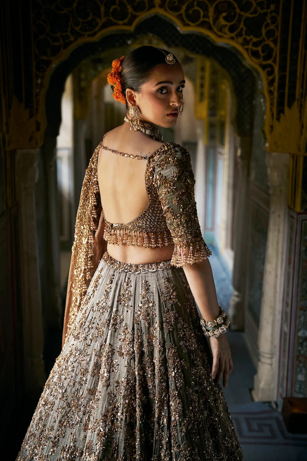Copper Jade Lehenga Set