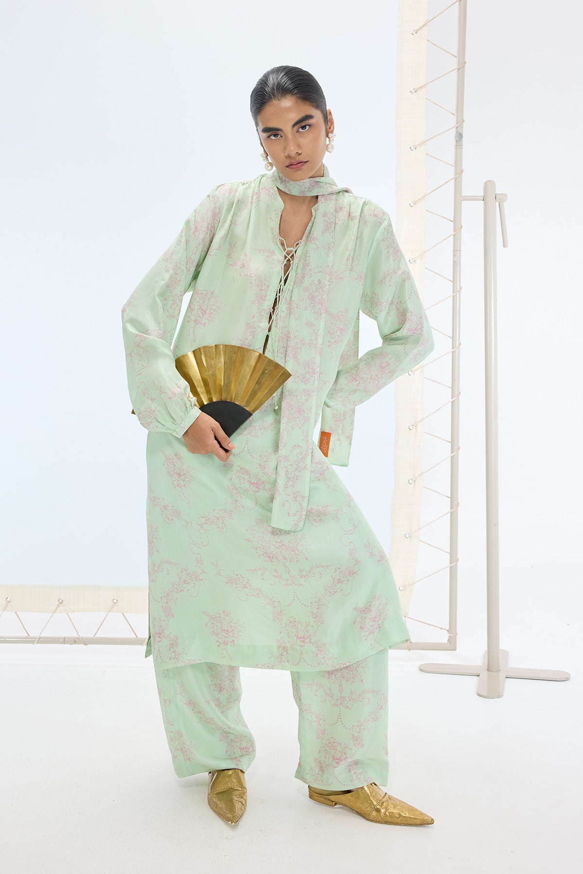 The Sophie Kurta Set in Sea Green