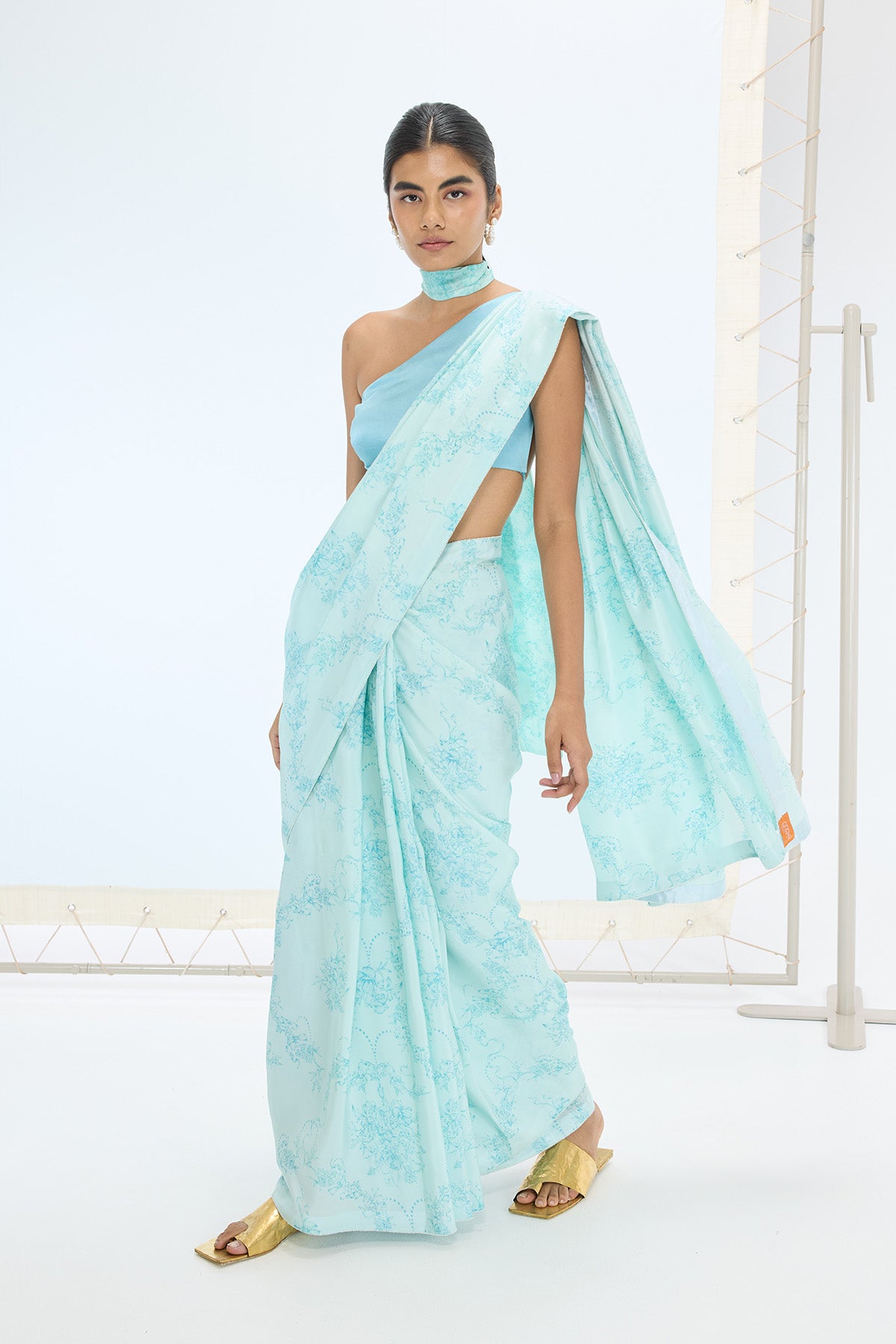 The Ruby Saree in Turquoise Blue